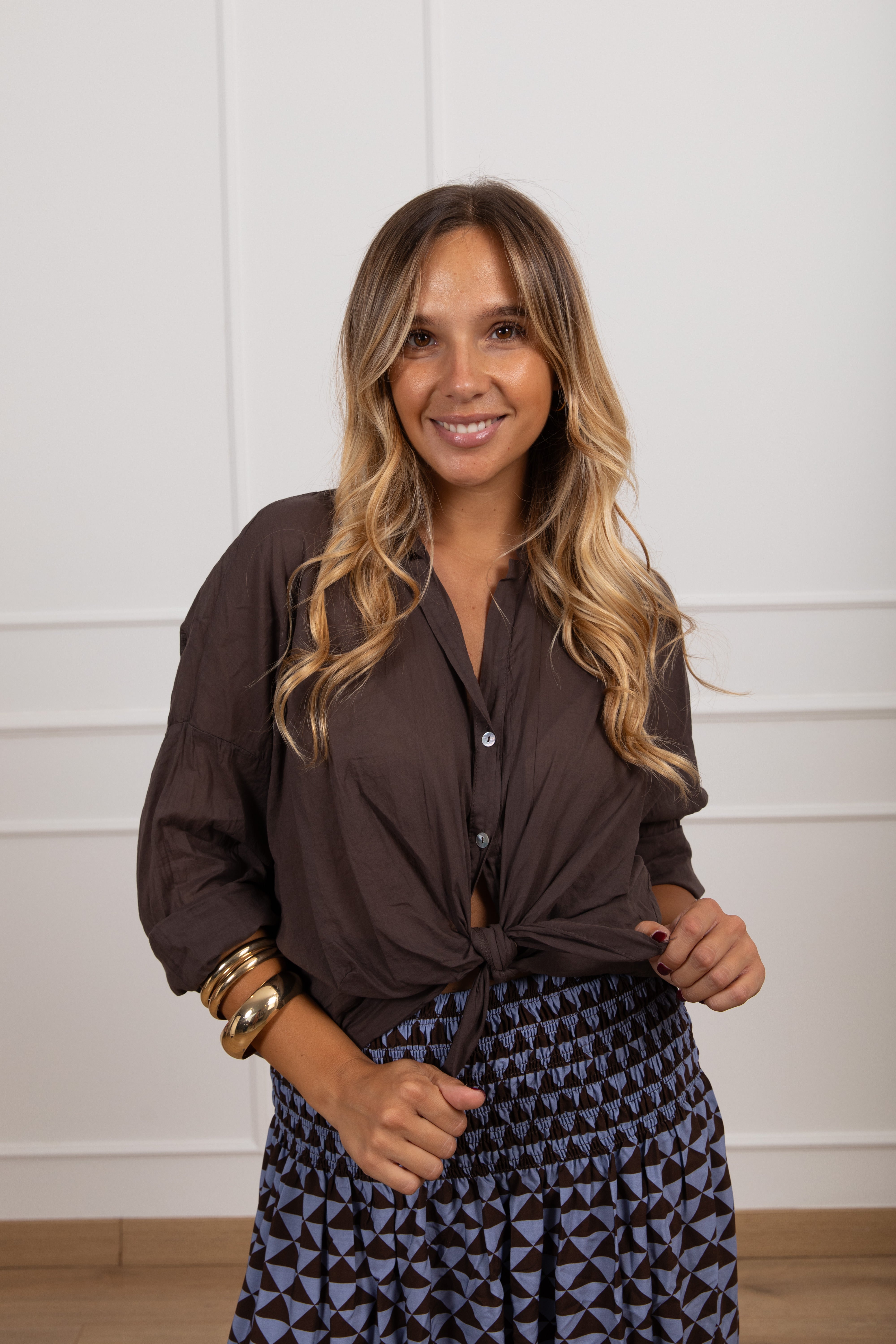 Camicia in mussola alla coreana Tensione IN