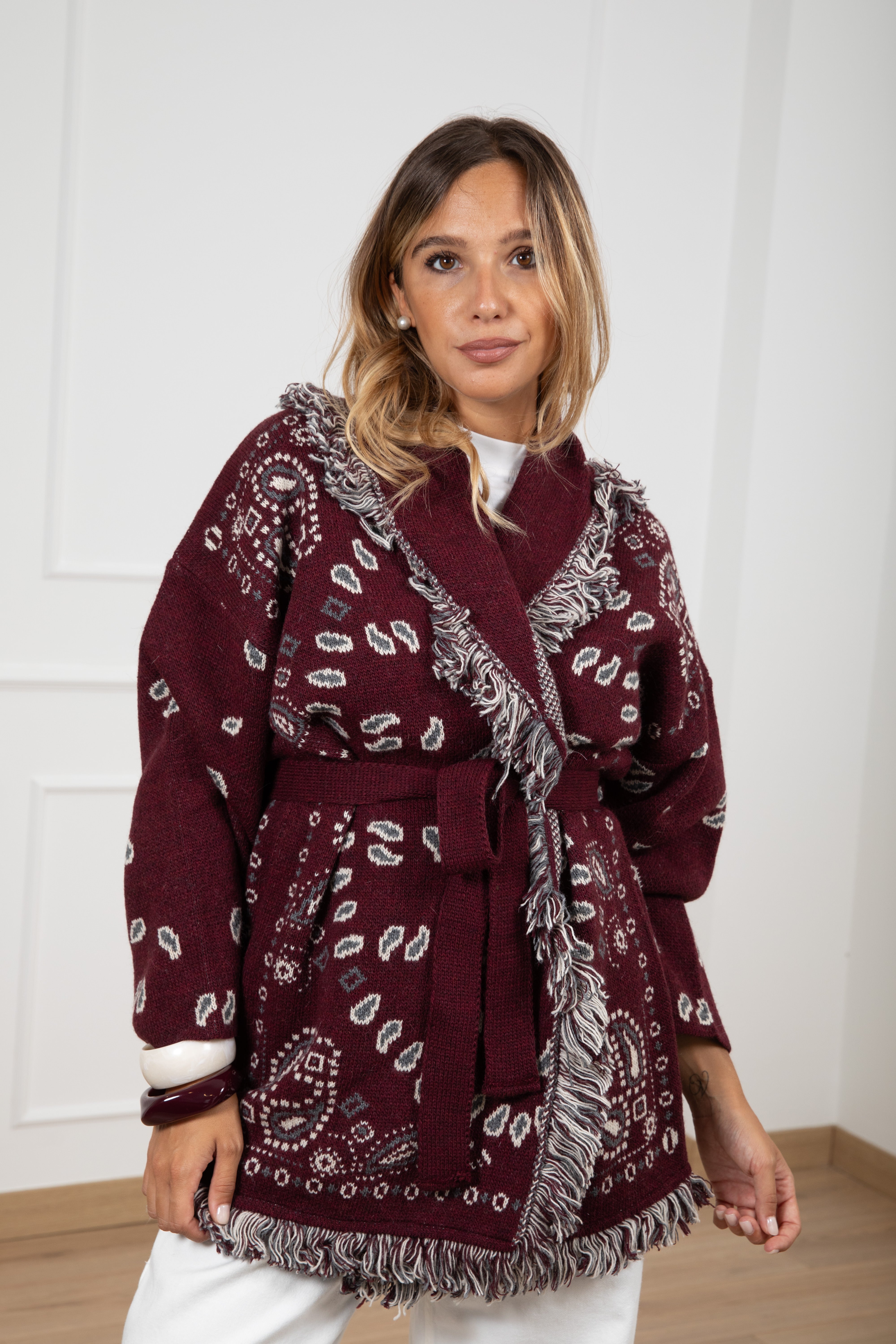 Maxi-cardigan fantasia bandana Tensione IN