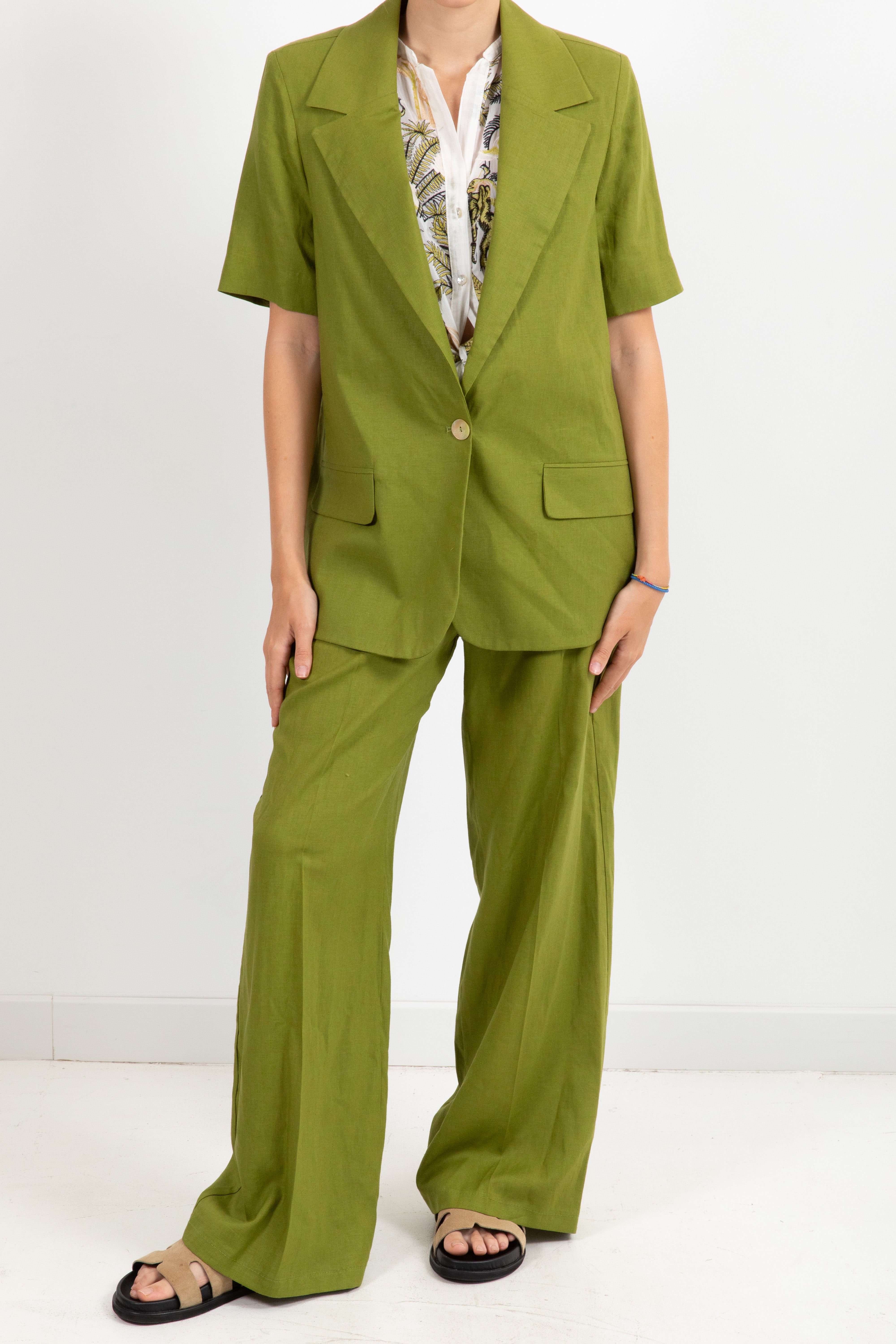 Pantalone in lino e viscosa con elastico Susy Mix