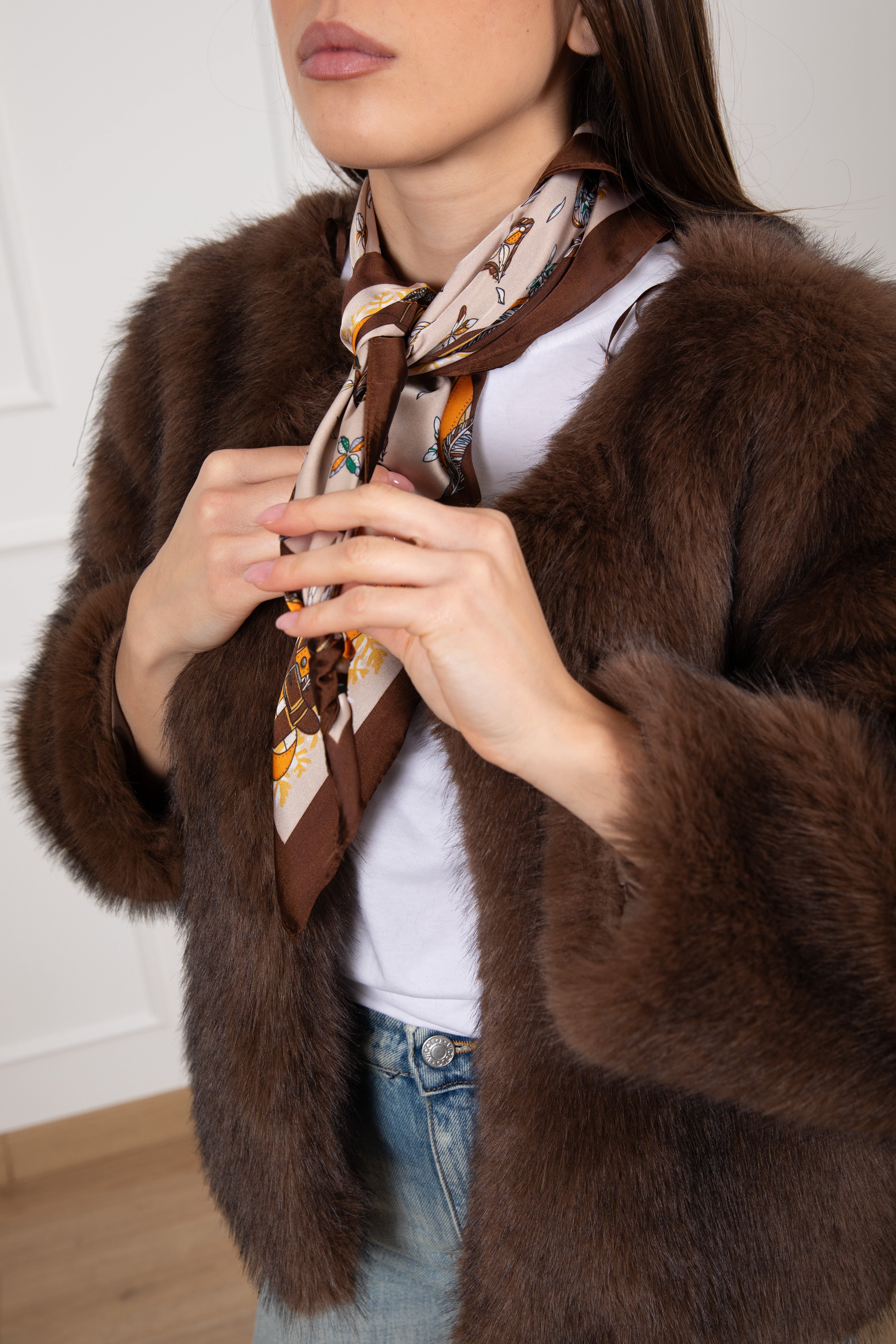 Eco-visone con foulard Susy Mix