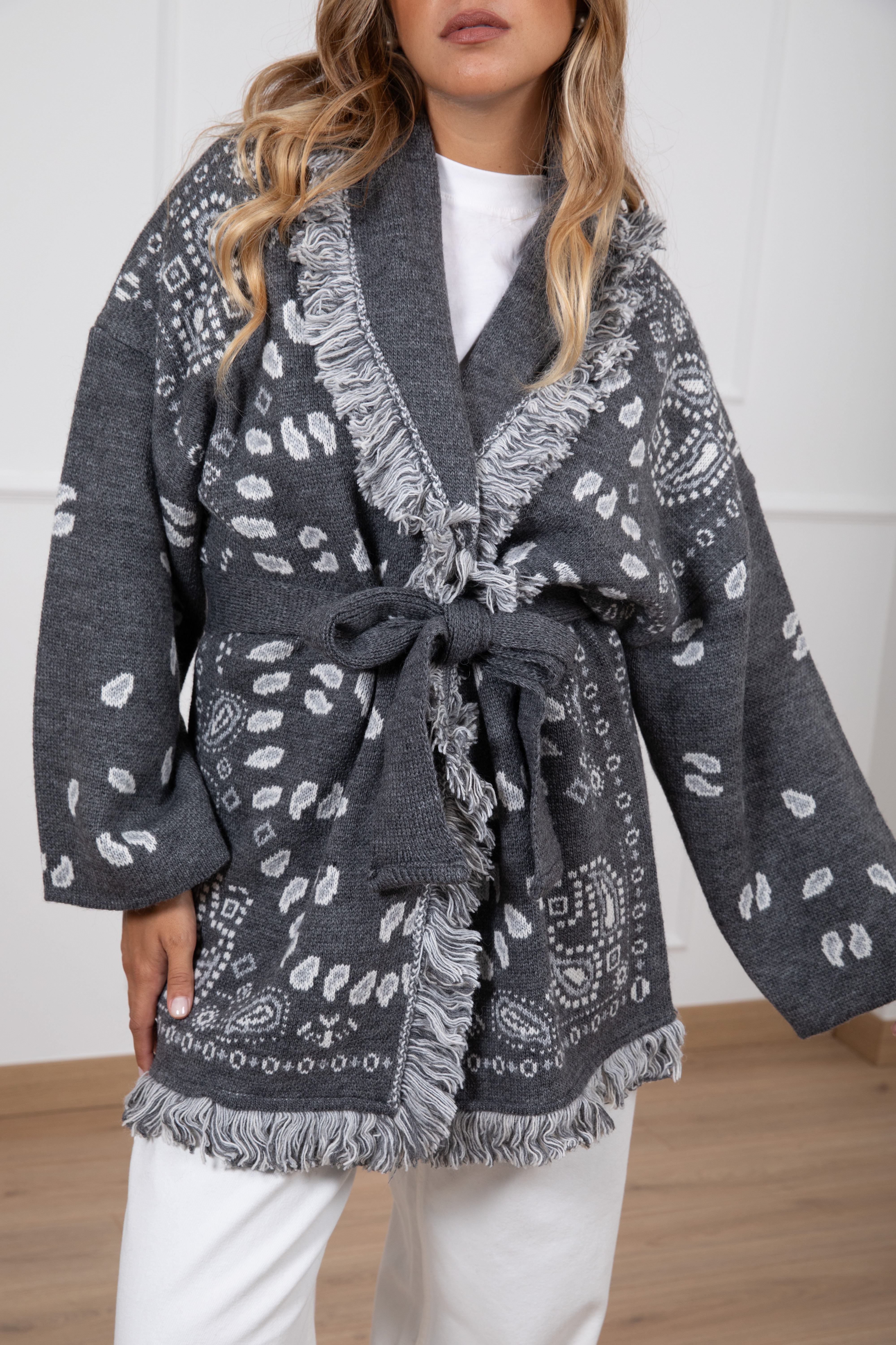 Maxi-cardigan fantasia bandana Tensione IN