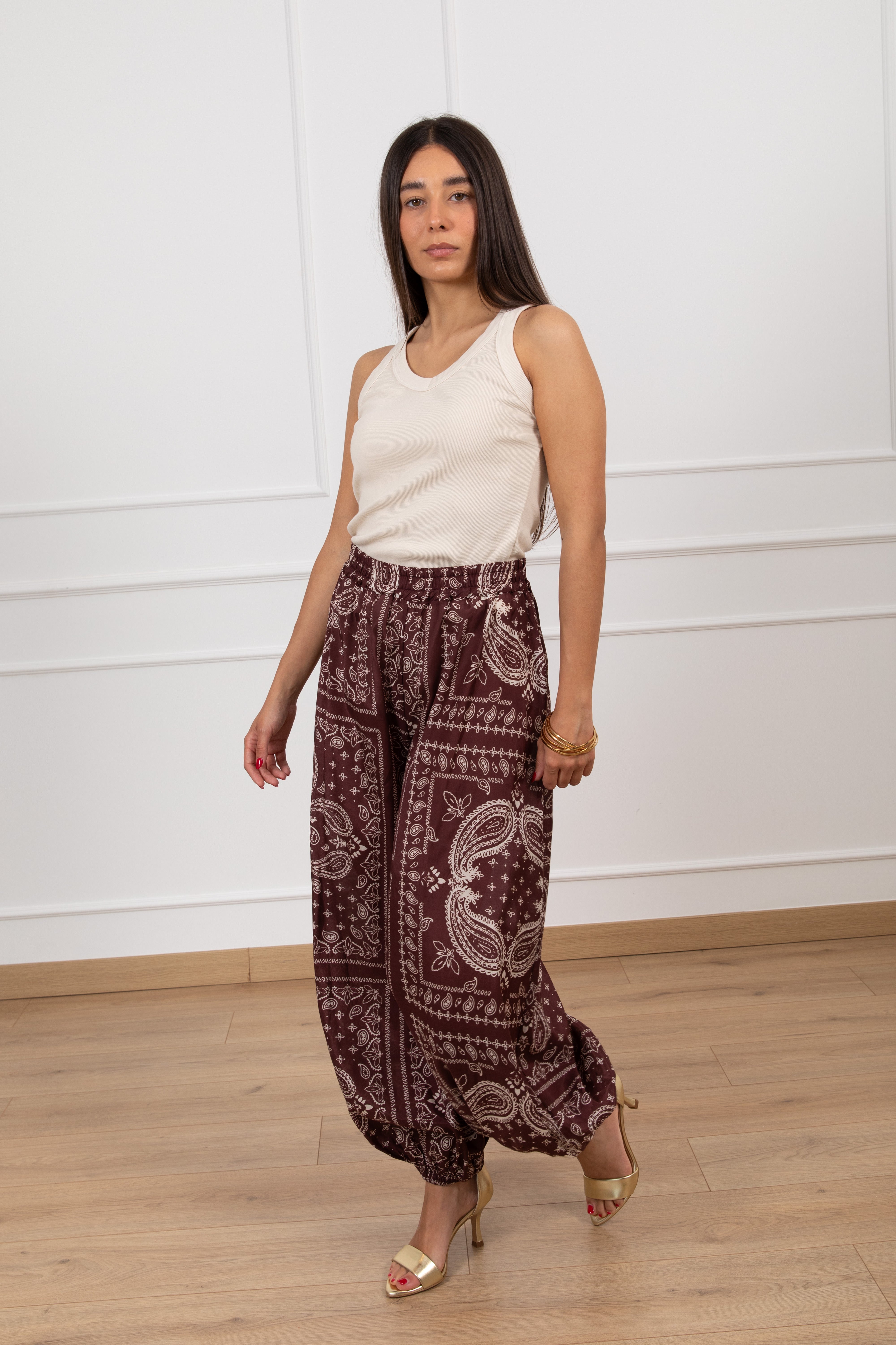 Pantalone jogger fantasia bandana con elastico ViCOLO