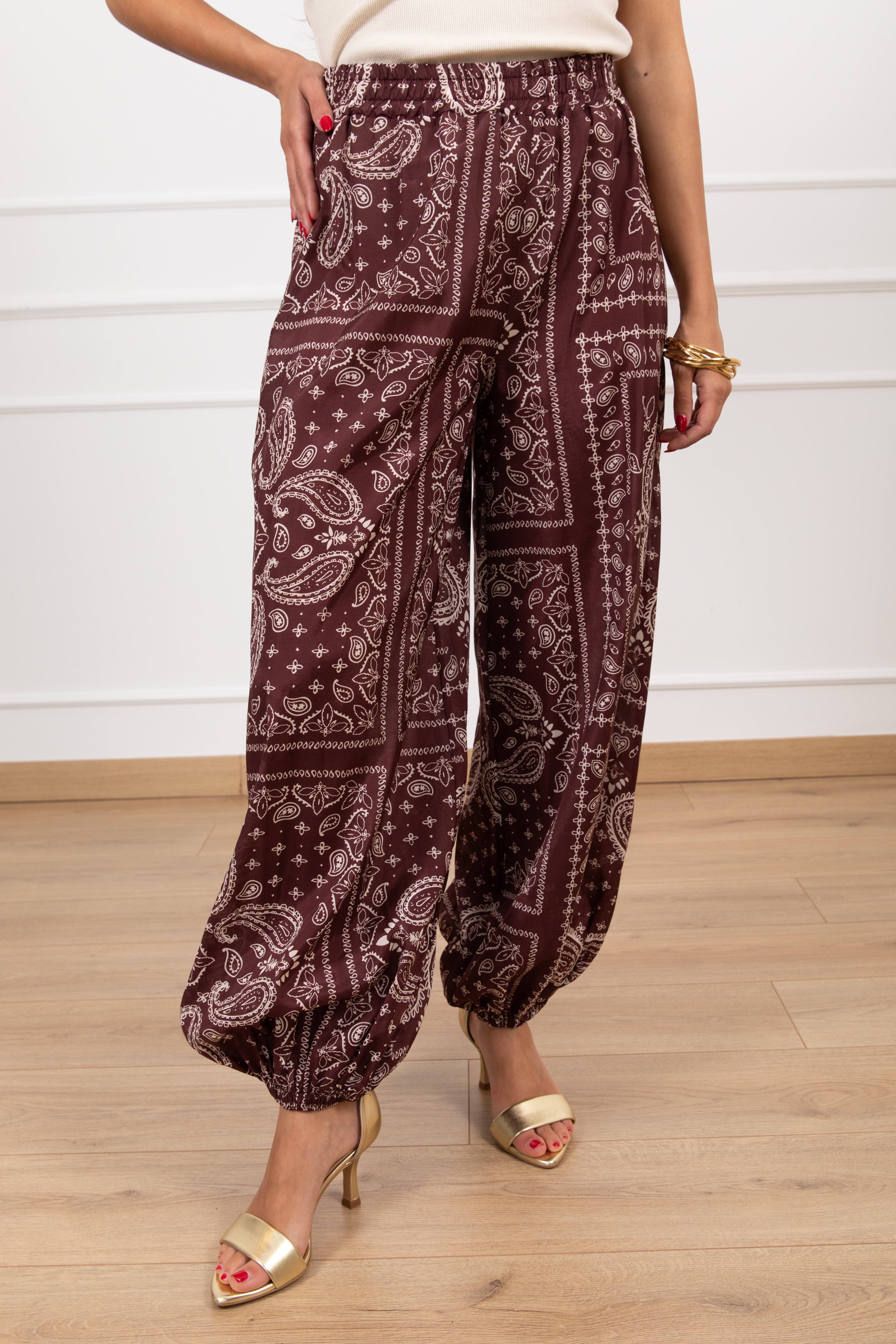 Pantalone jogger fantasia bandana con elastico ViCOLO