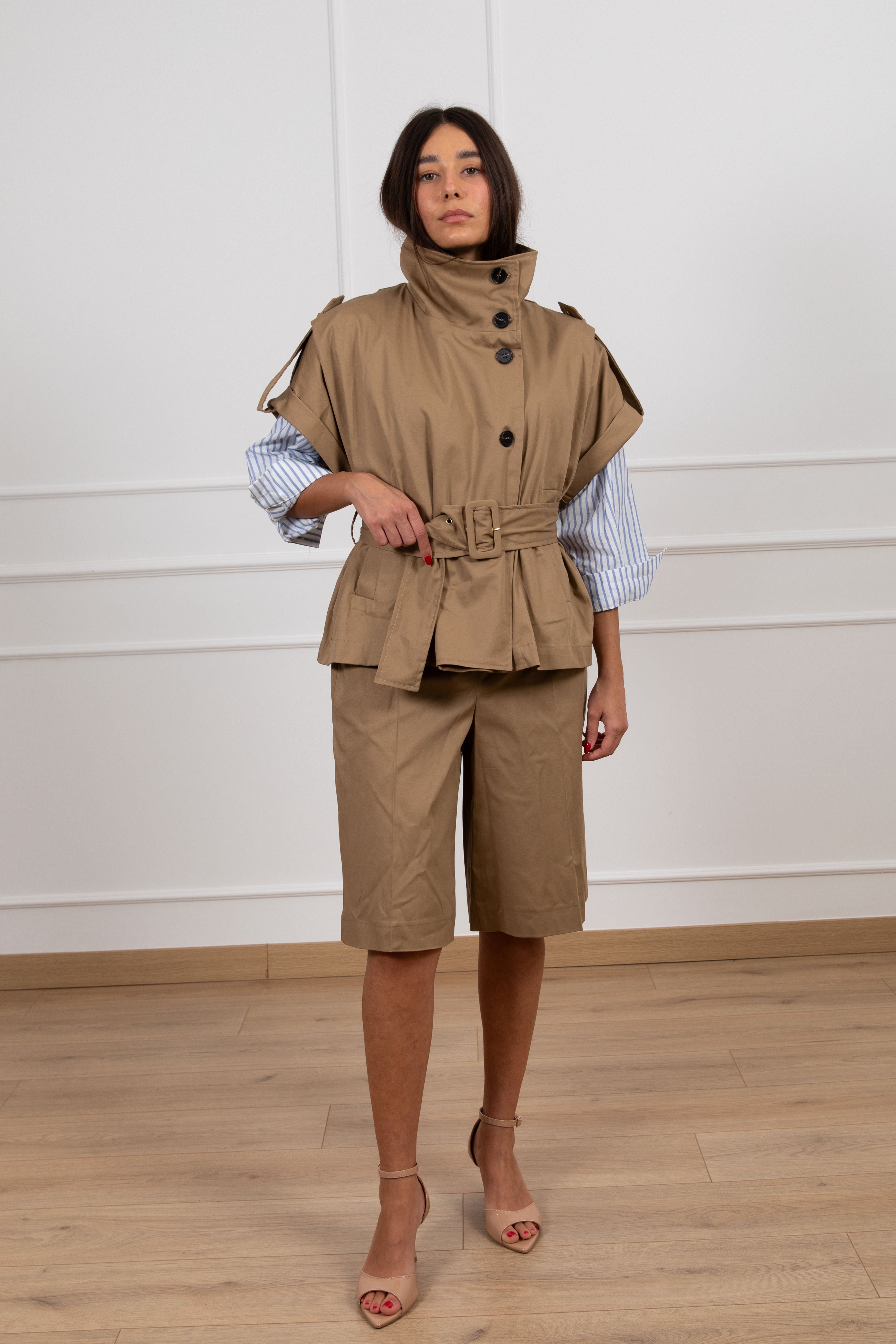 Trench smanicato in cotone Motel