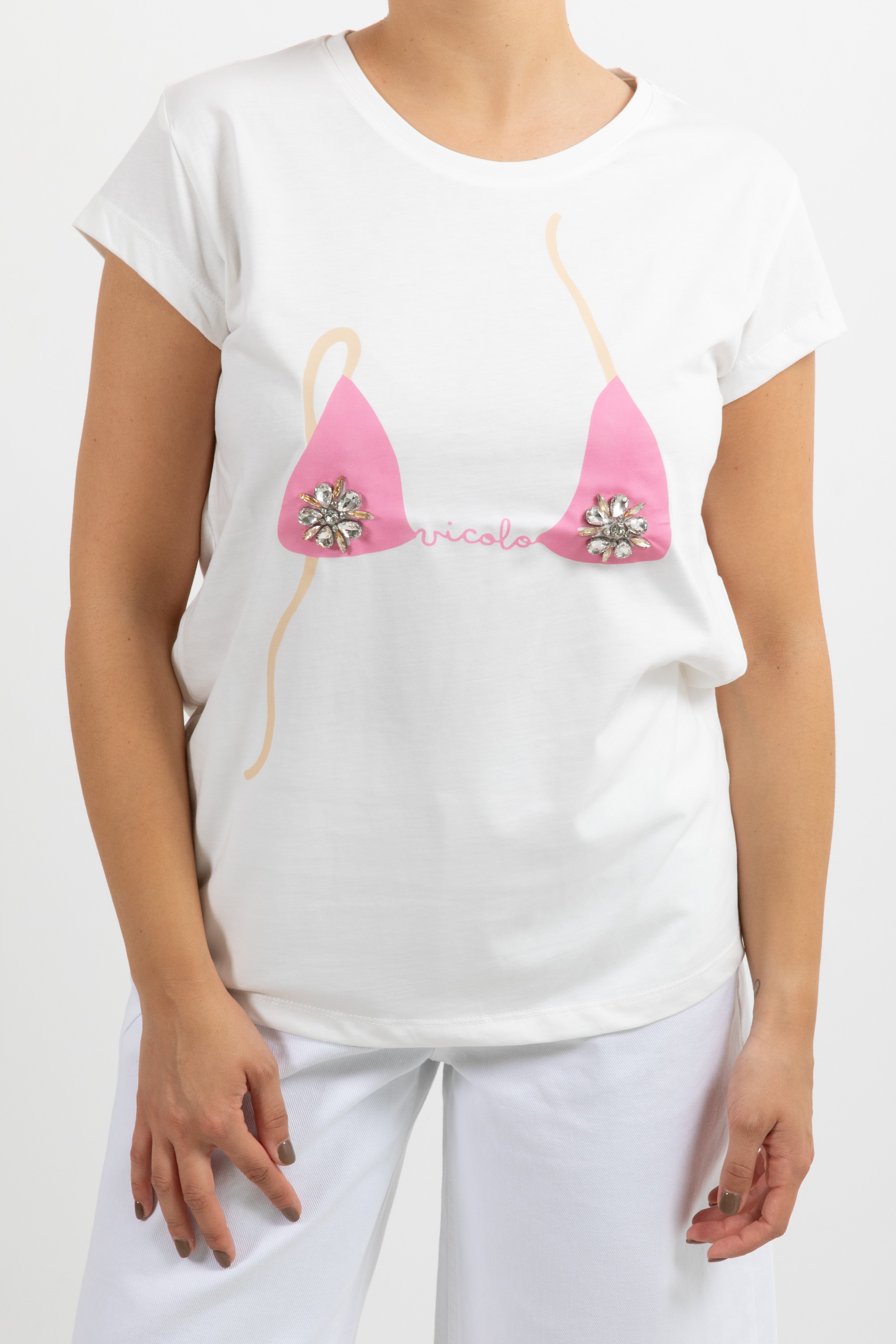 T-shirt costume con pietre ViCOLO