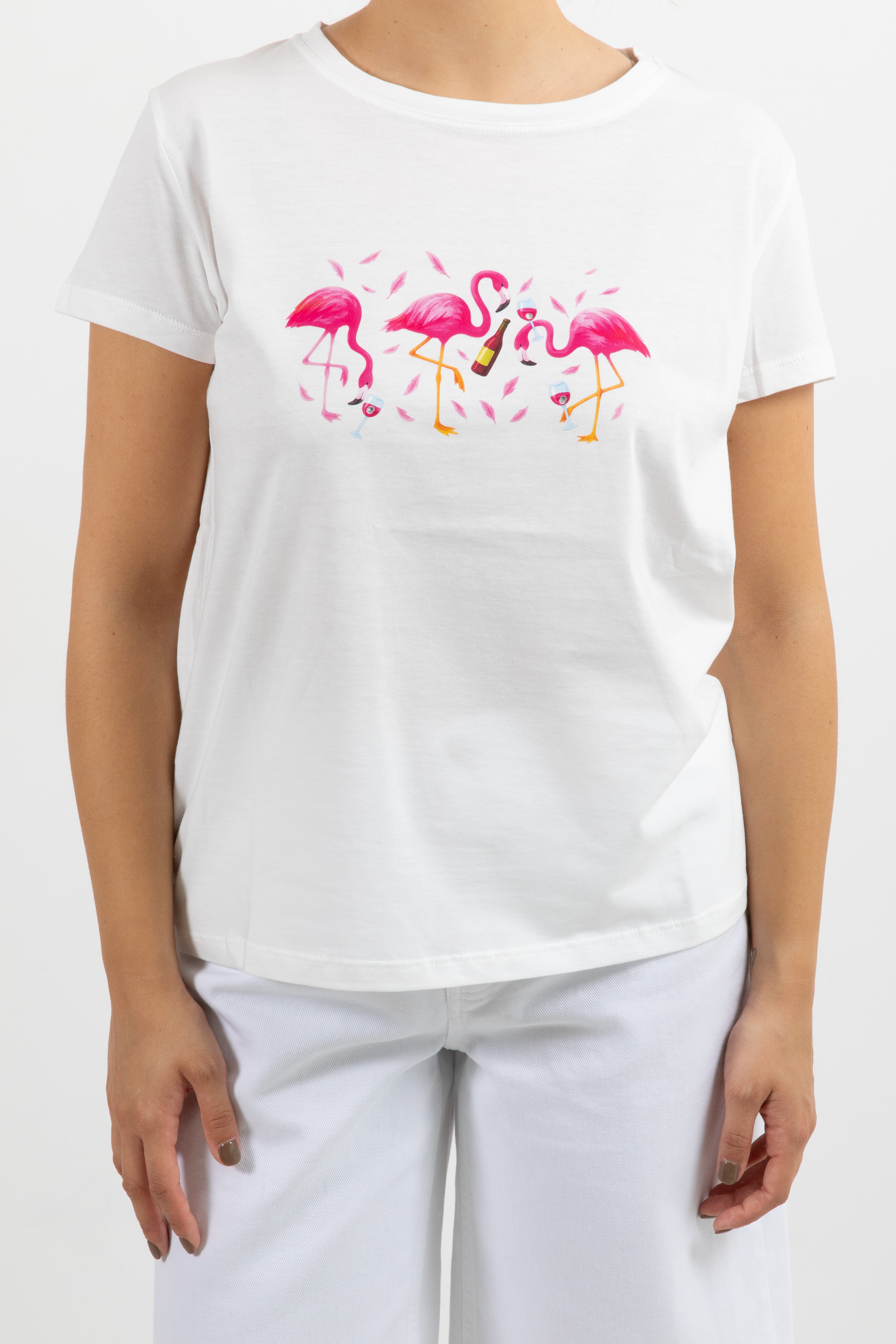 T-shirt fenicotteri party ViCOLO
