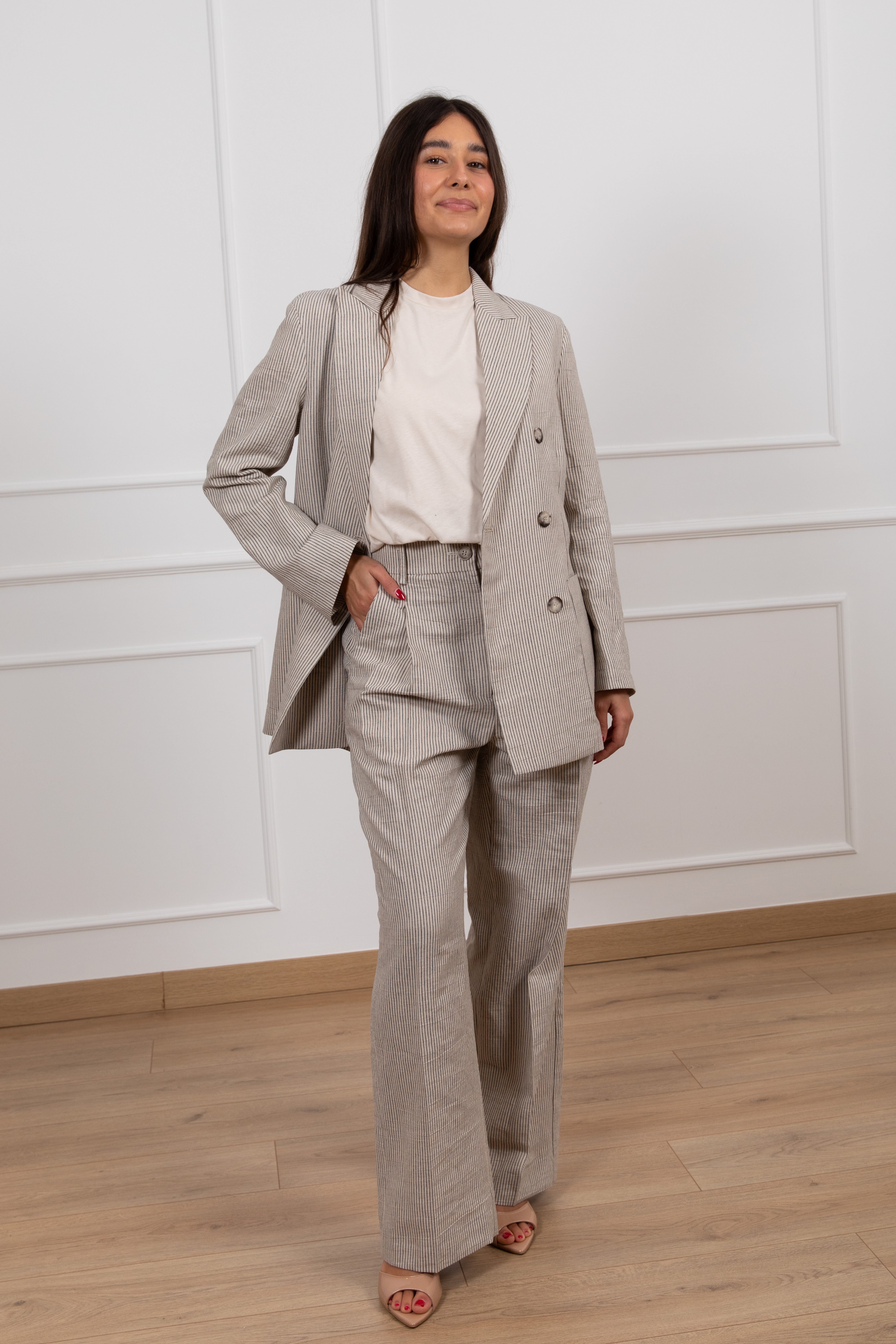 Pantalone bacchettato con gamba dritta ViCOLO