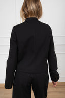 Giacca cropped mezzo-collo in punto milano variante nero Tensione IN