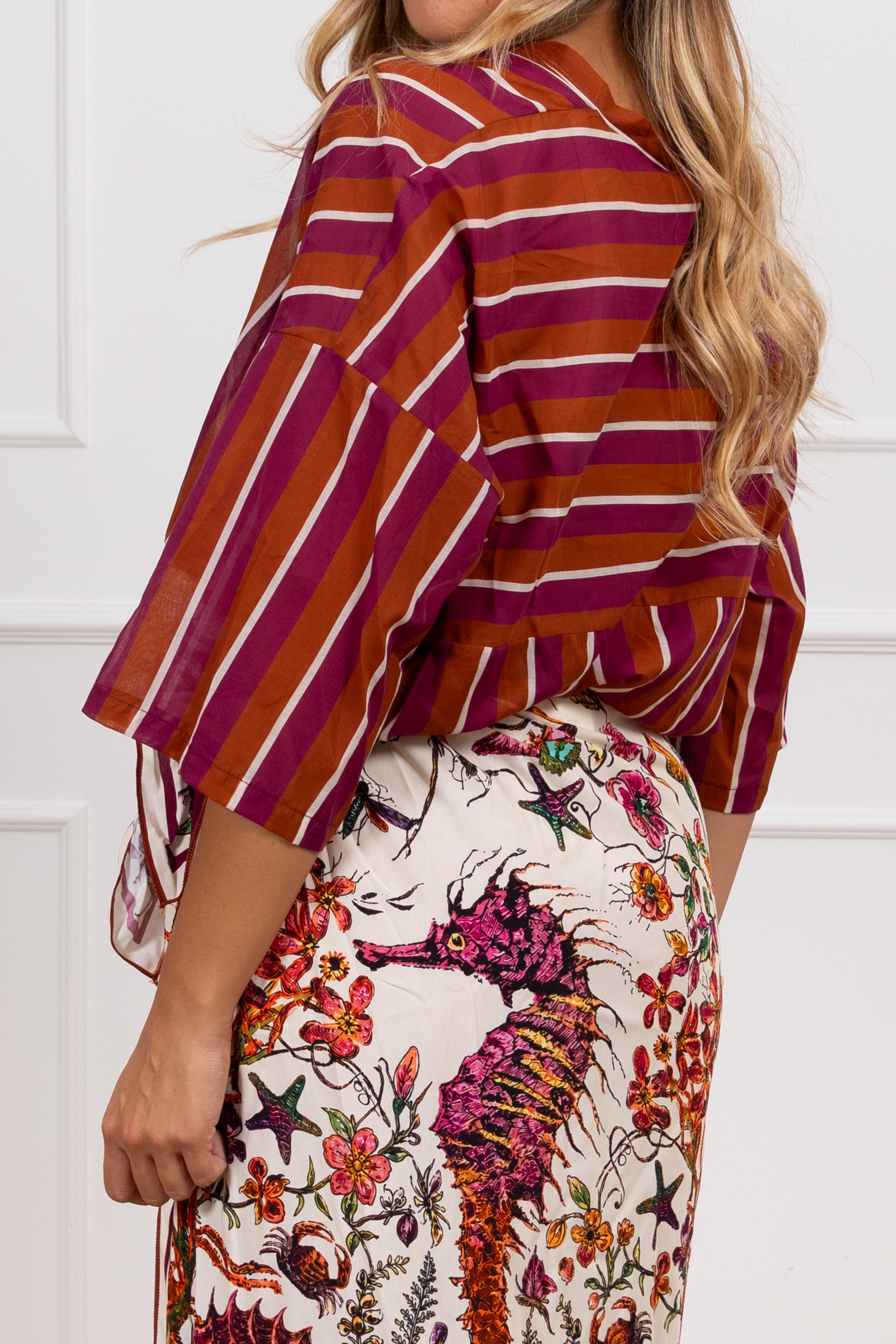 Camicie righe alternate tabacco Tensione IN