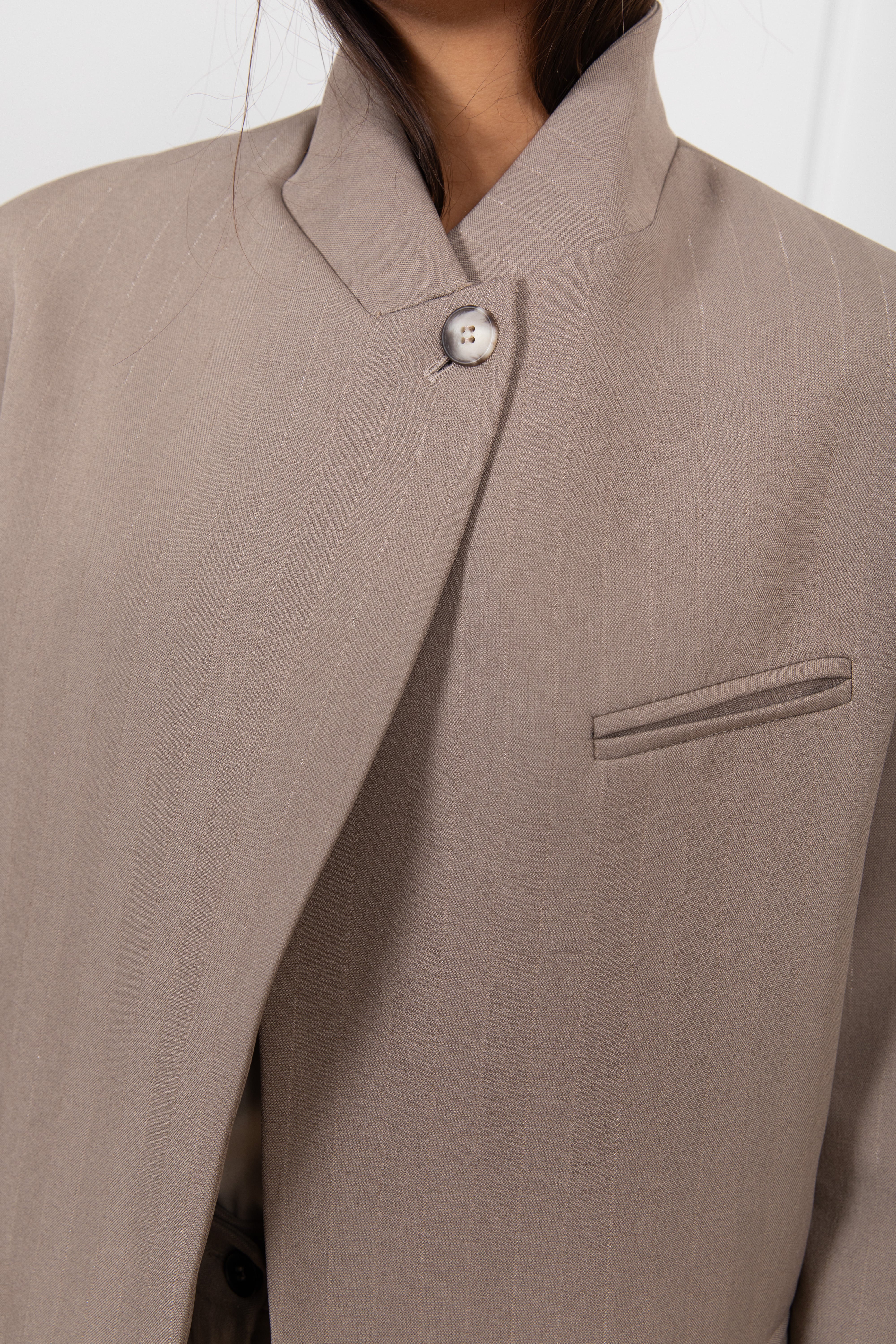 Giacca bottone alto gessato in lurex ViCOLO