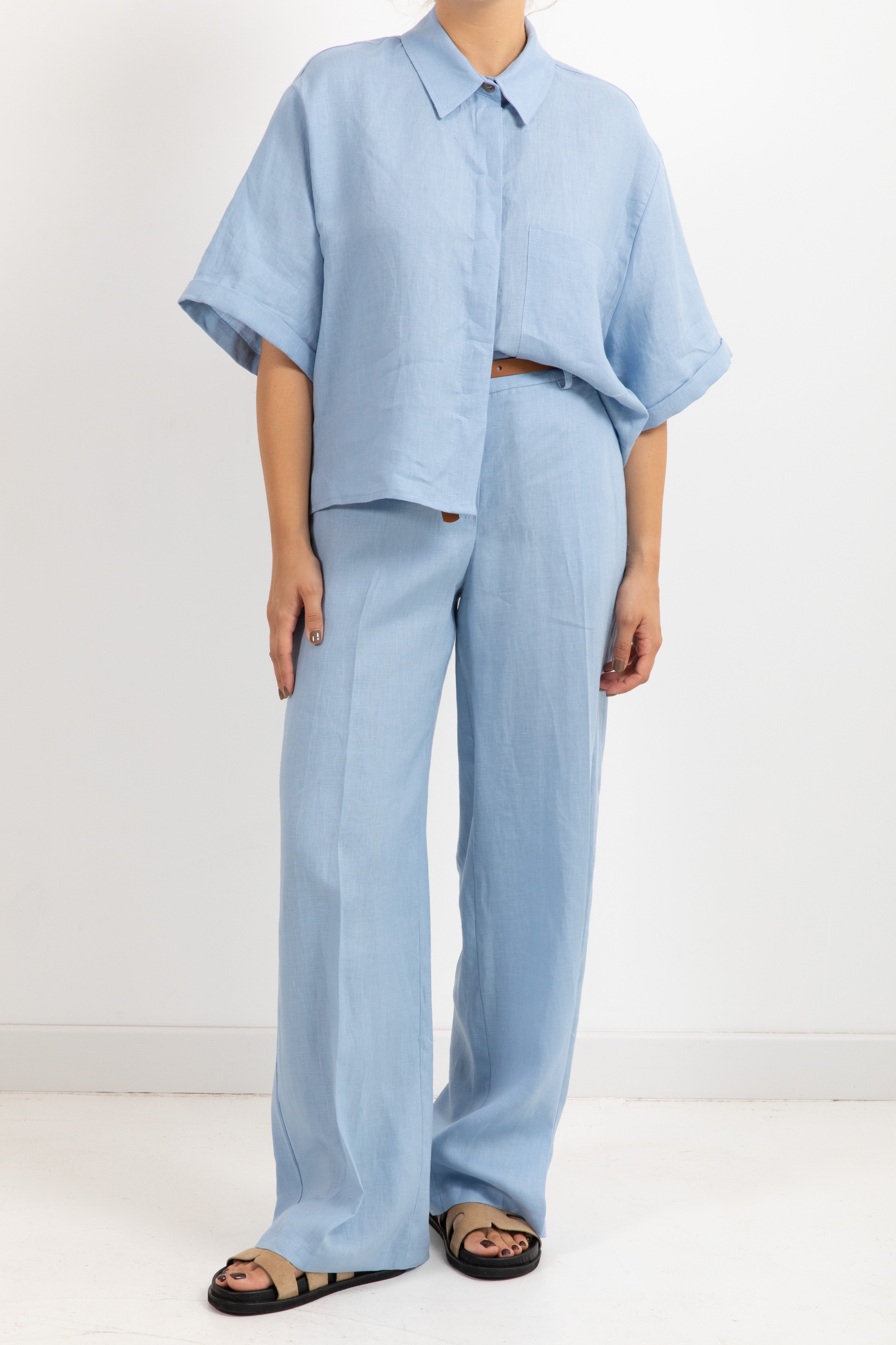Pantalone gamba dritta 100% lino Tensione IN