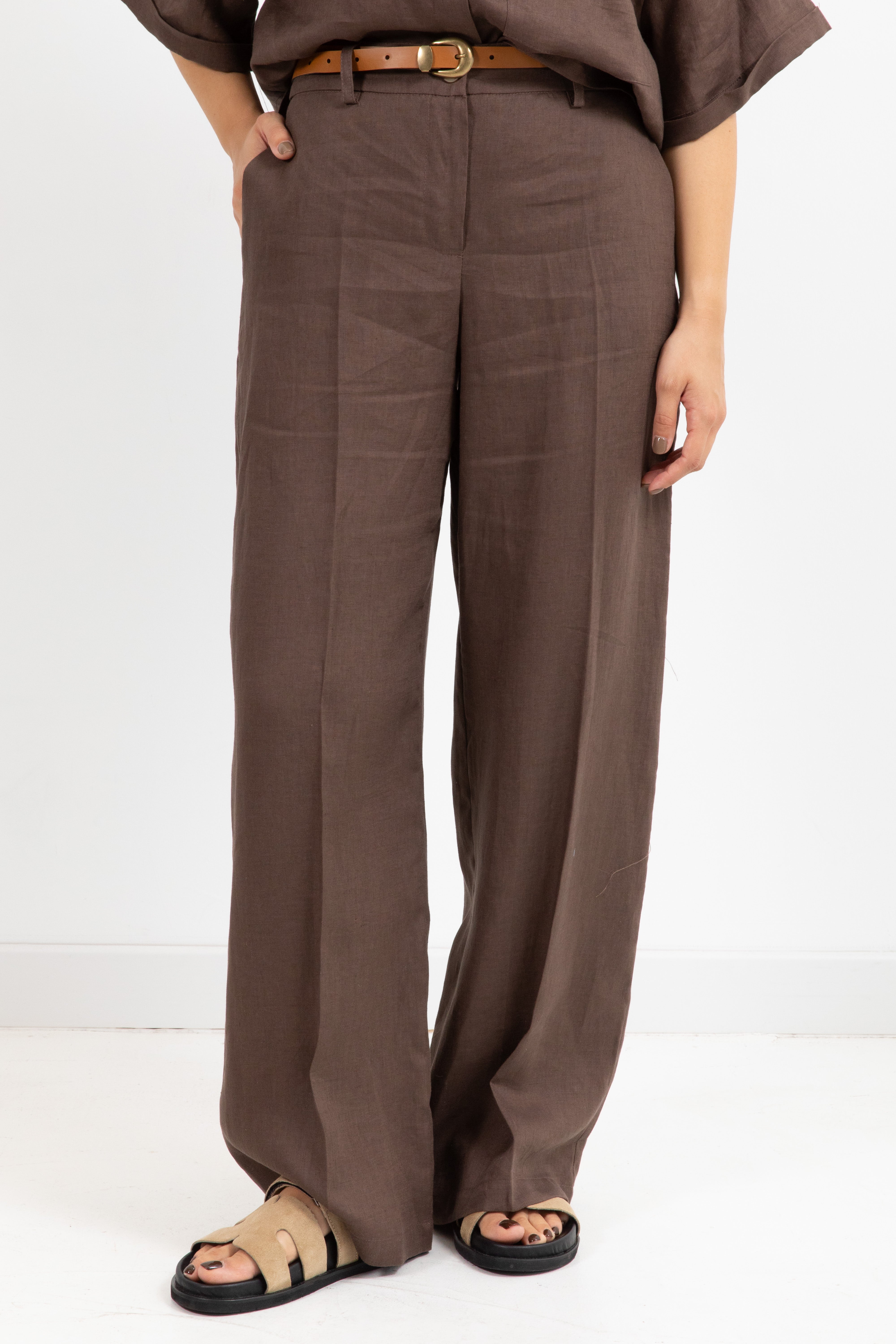 Pantalone gamba dritta 100% lino Tensione IN