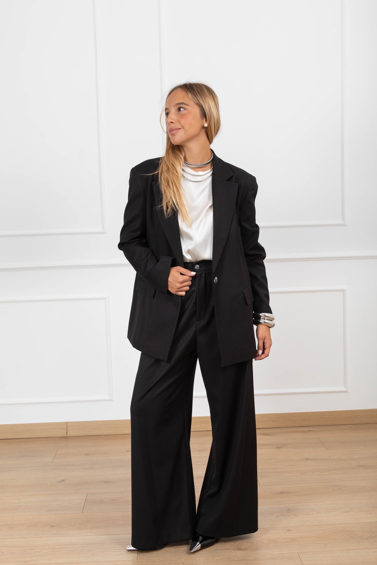 Pantalone sartoriale doppia pinces variante nero Haveone