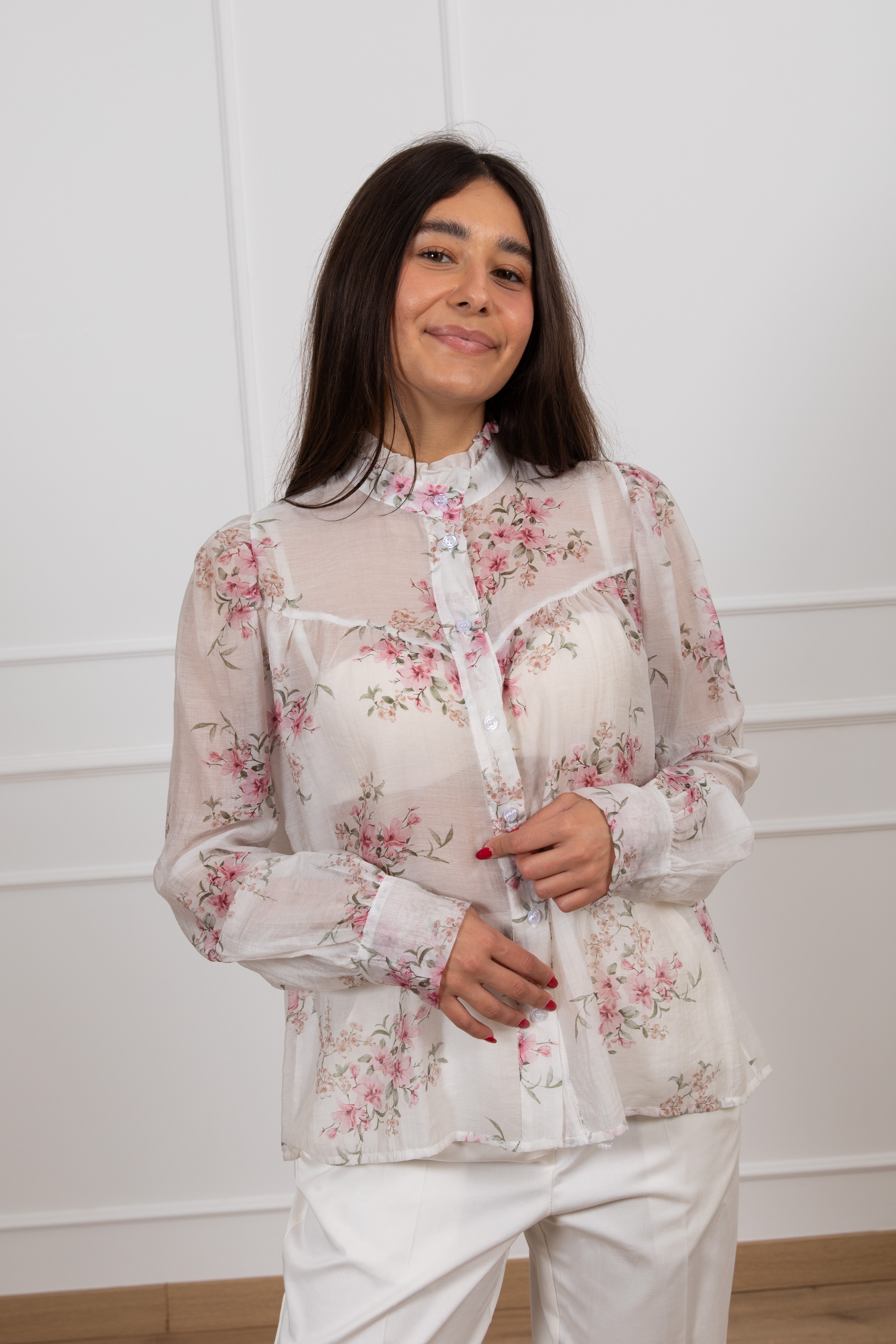 Camicia fantasia flowers rosa Susy Mix