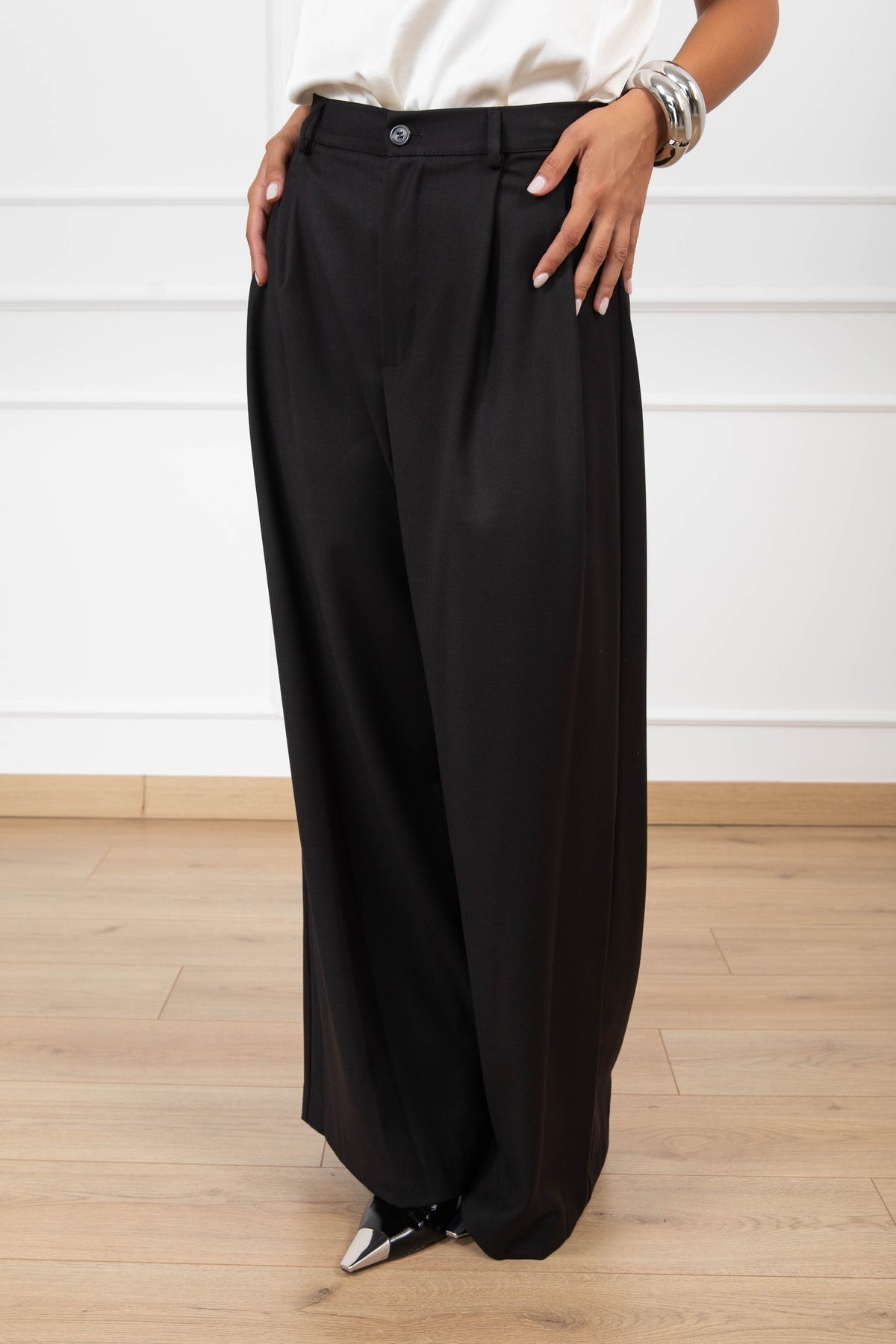Pantalone sartoriale doppia pinces variante nero Haveone