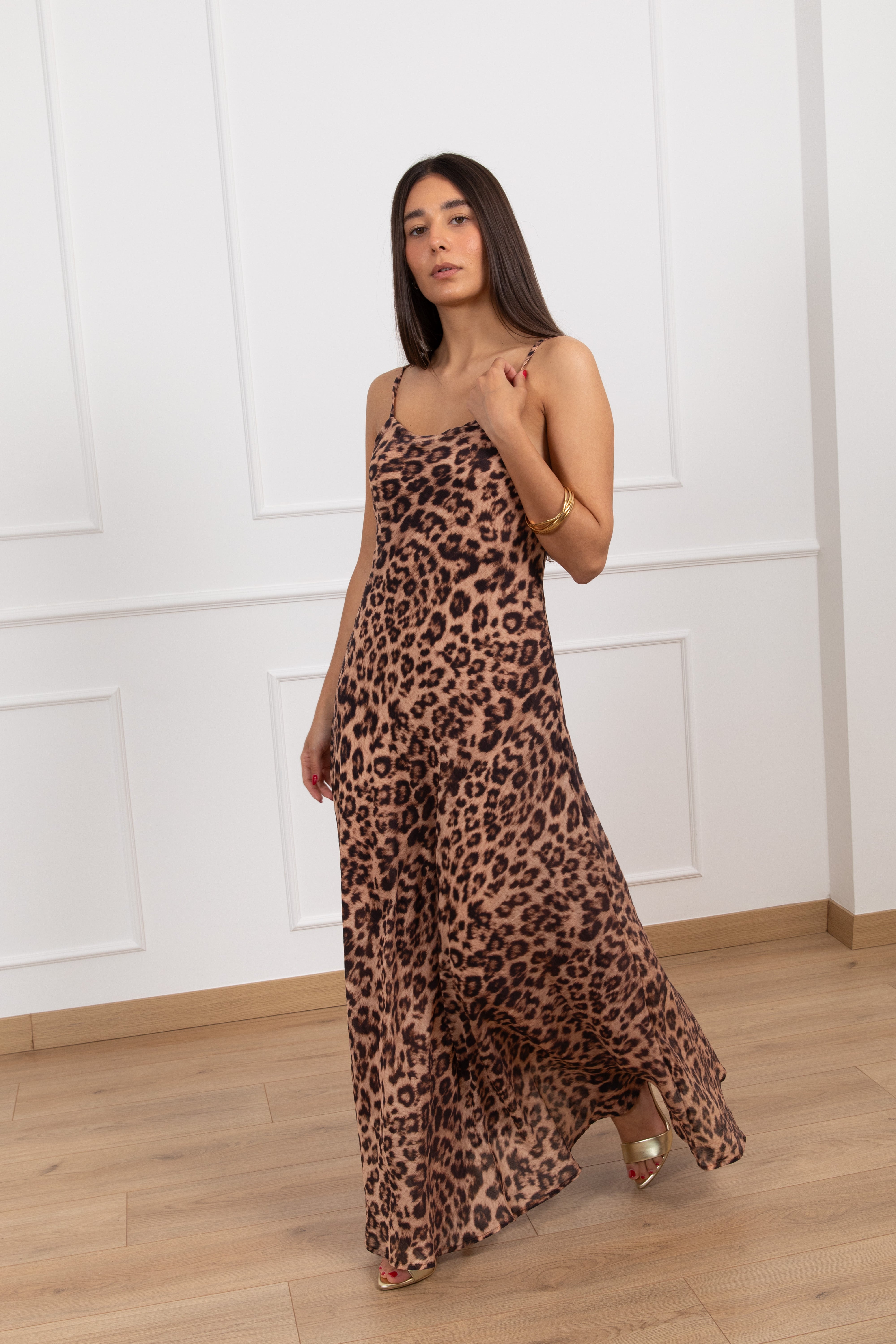 Slip dress animalier in lyocell Tensione IN