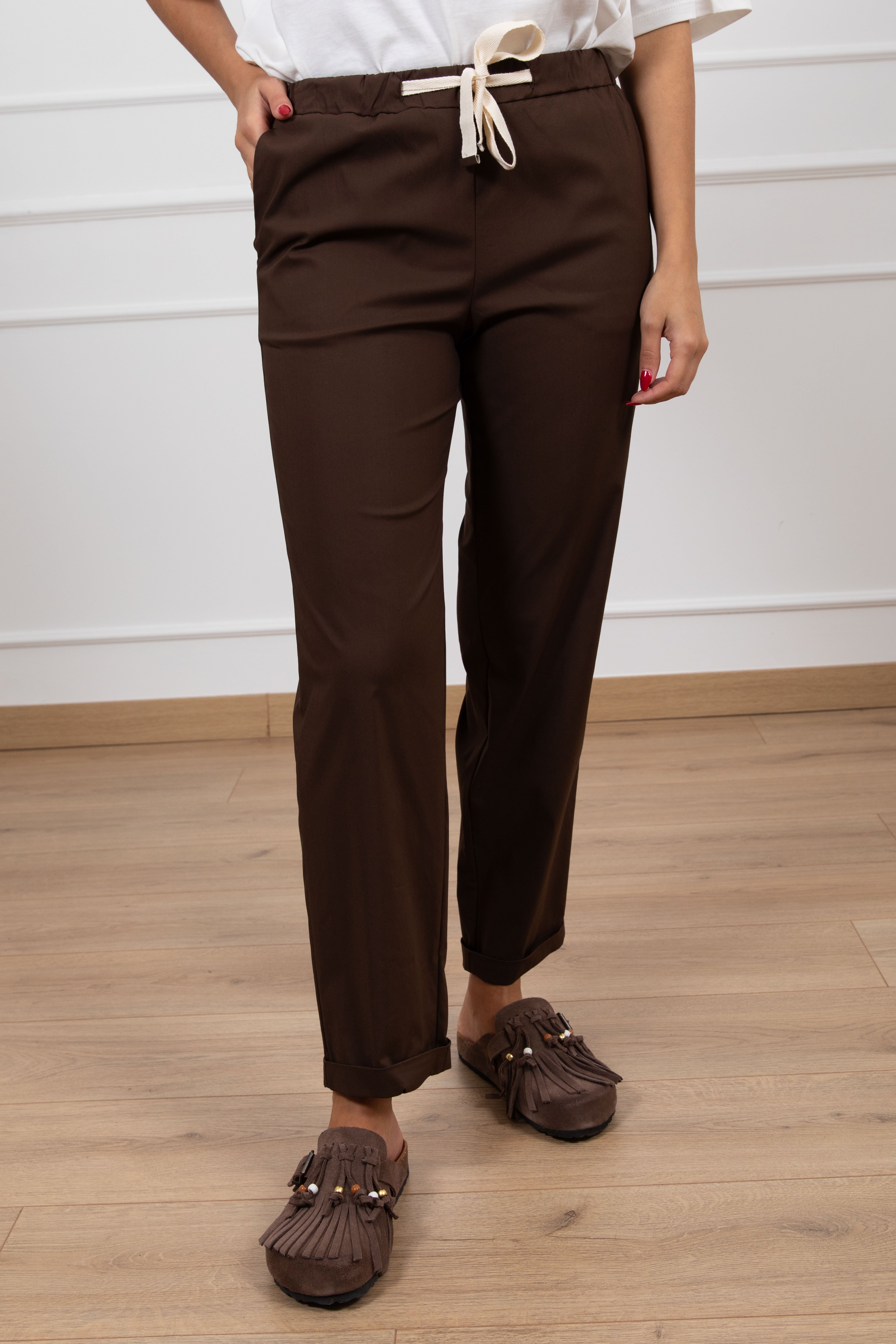 Pantalone in cotone leggero con coulisse ViCOLO