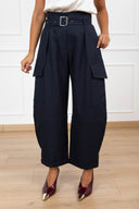 Pantalone cargo in tessuto tecnico variante blu Haveone