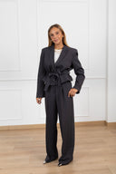 Pantalone sartoriale con pinces variante antracite ViCOLO