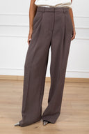 Pantalone sartoriale con pinces variante tortora ViCOLO