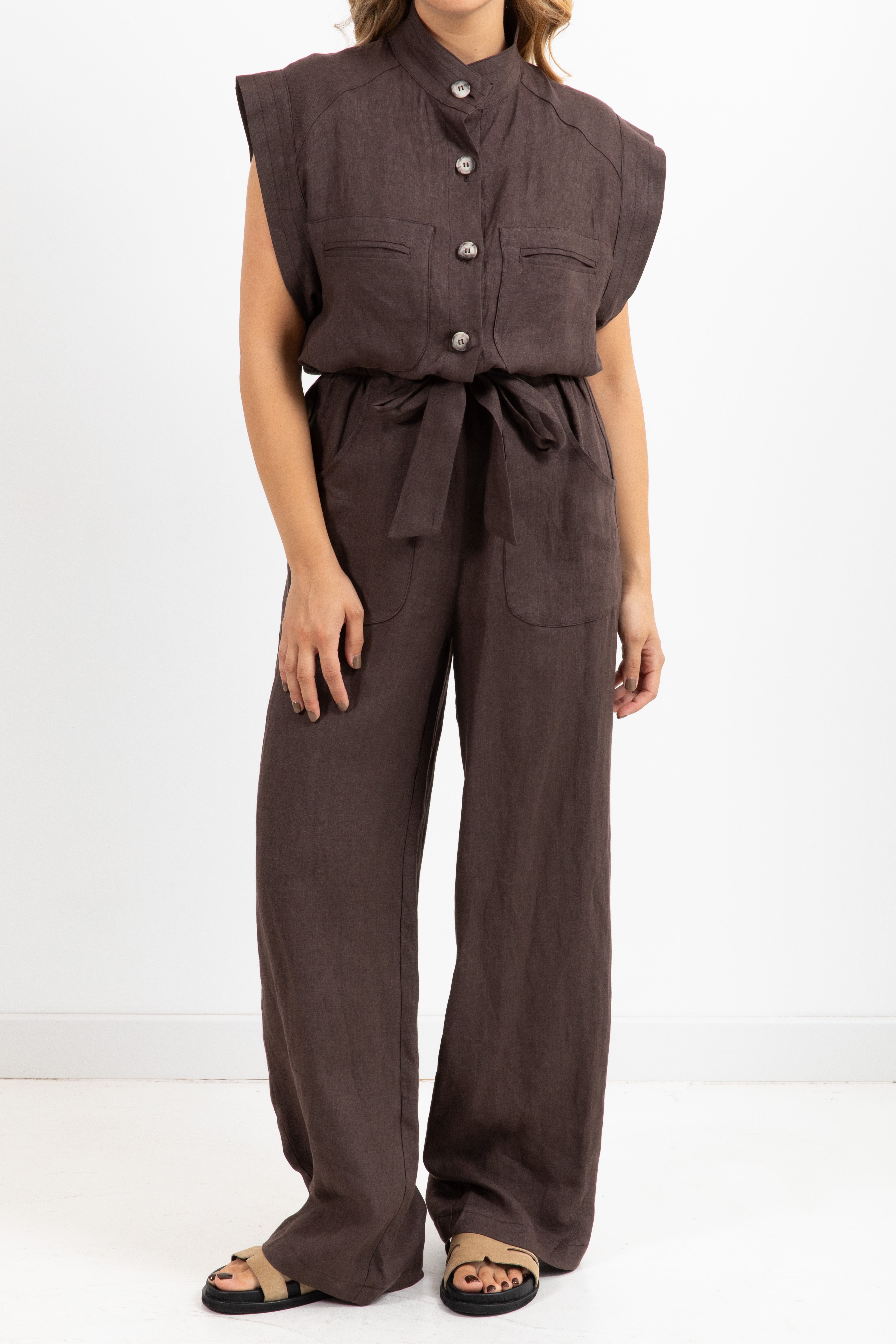 Jumpsuit con coulisse 100% lino ViCOLO