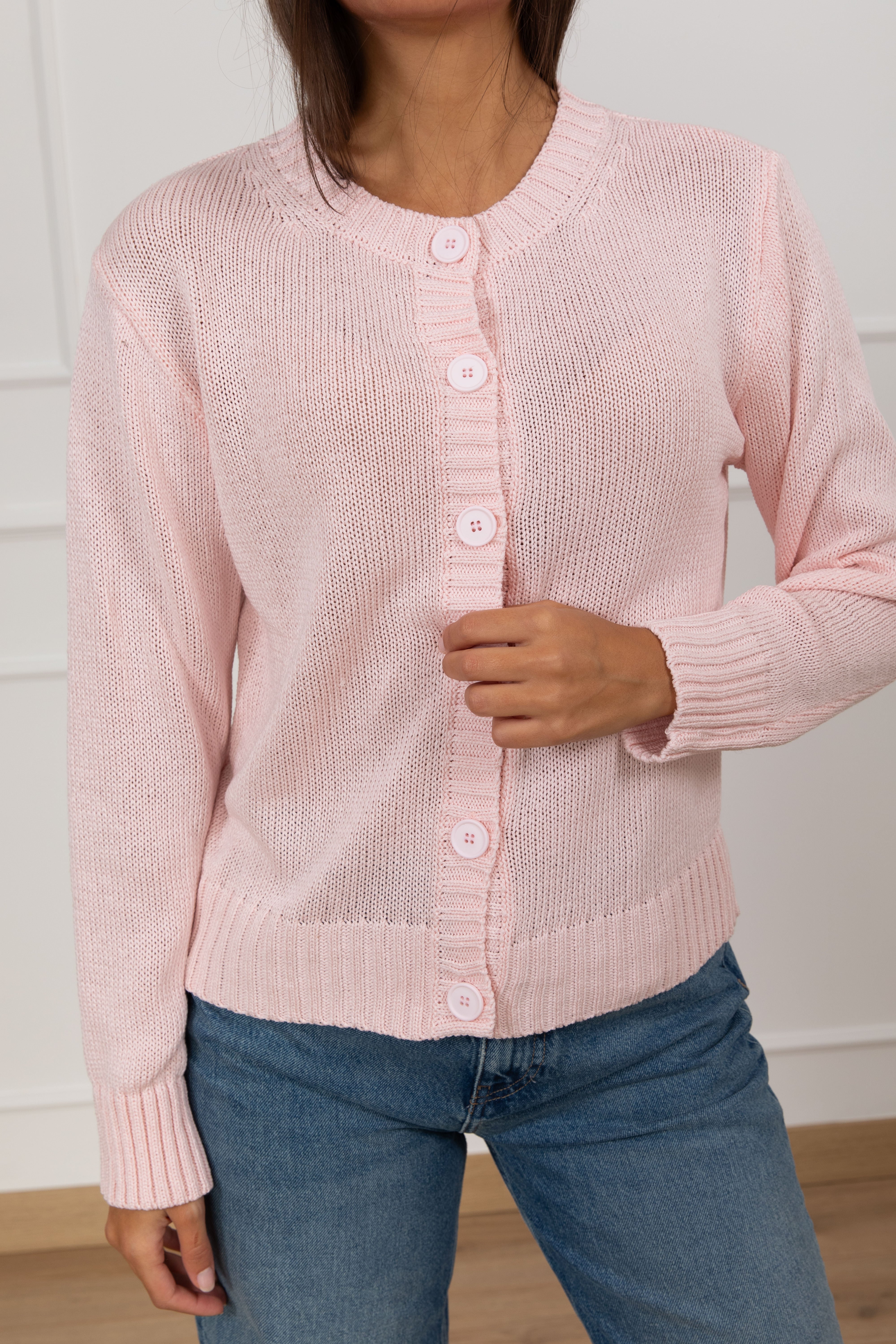 Cardigan girocollo in maglia Tensione IN