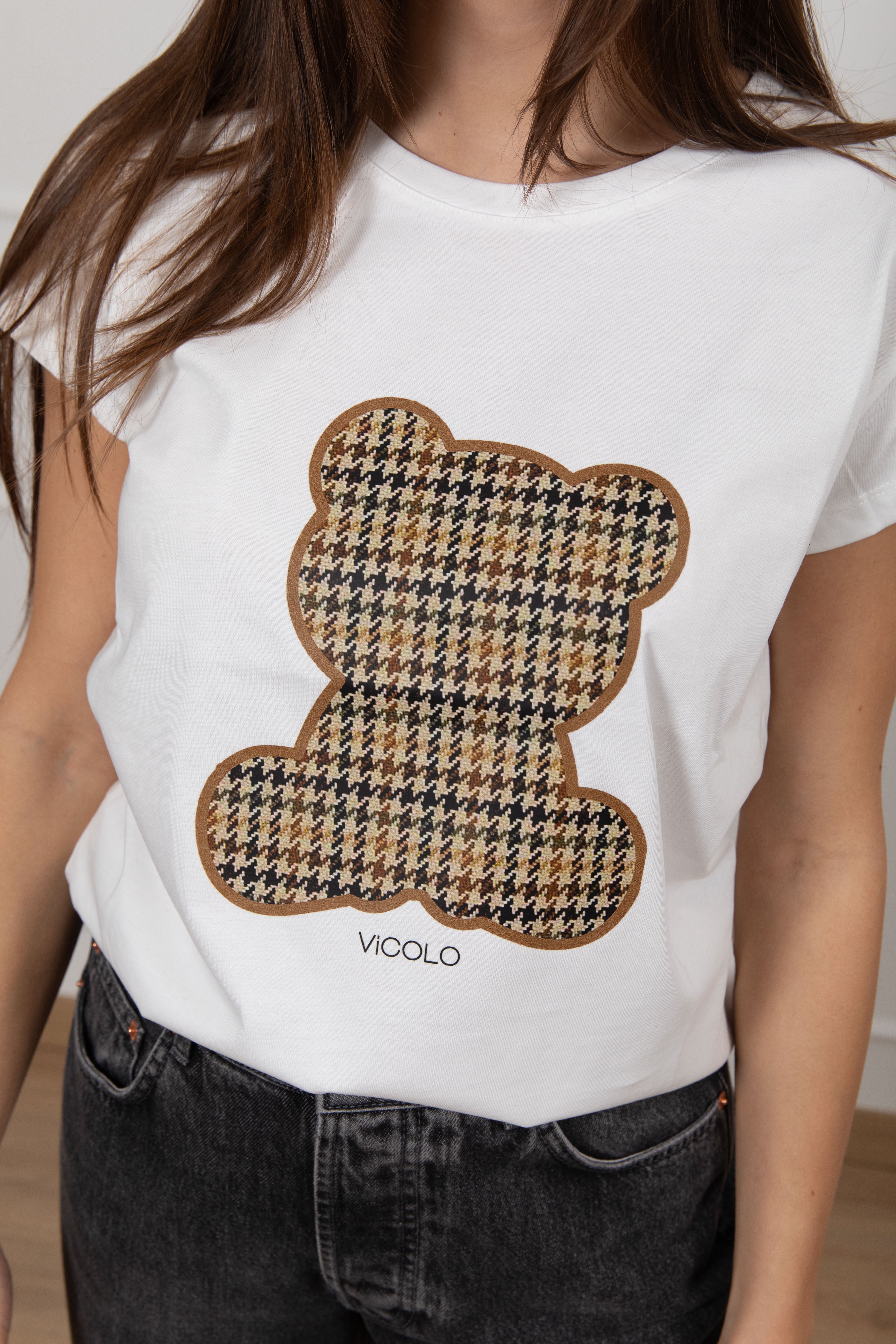 T-shirt orsetto pied de poule ViCOLO