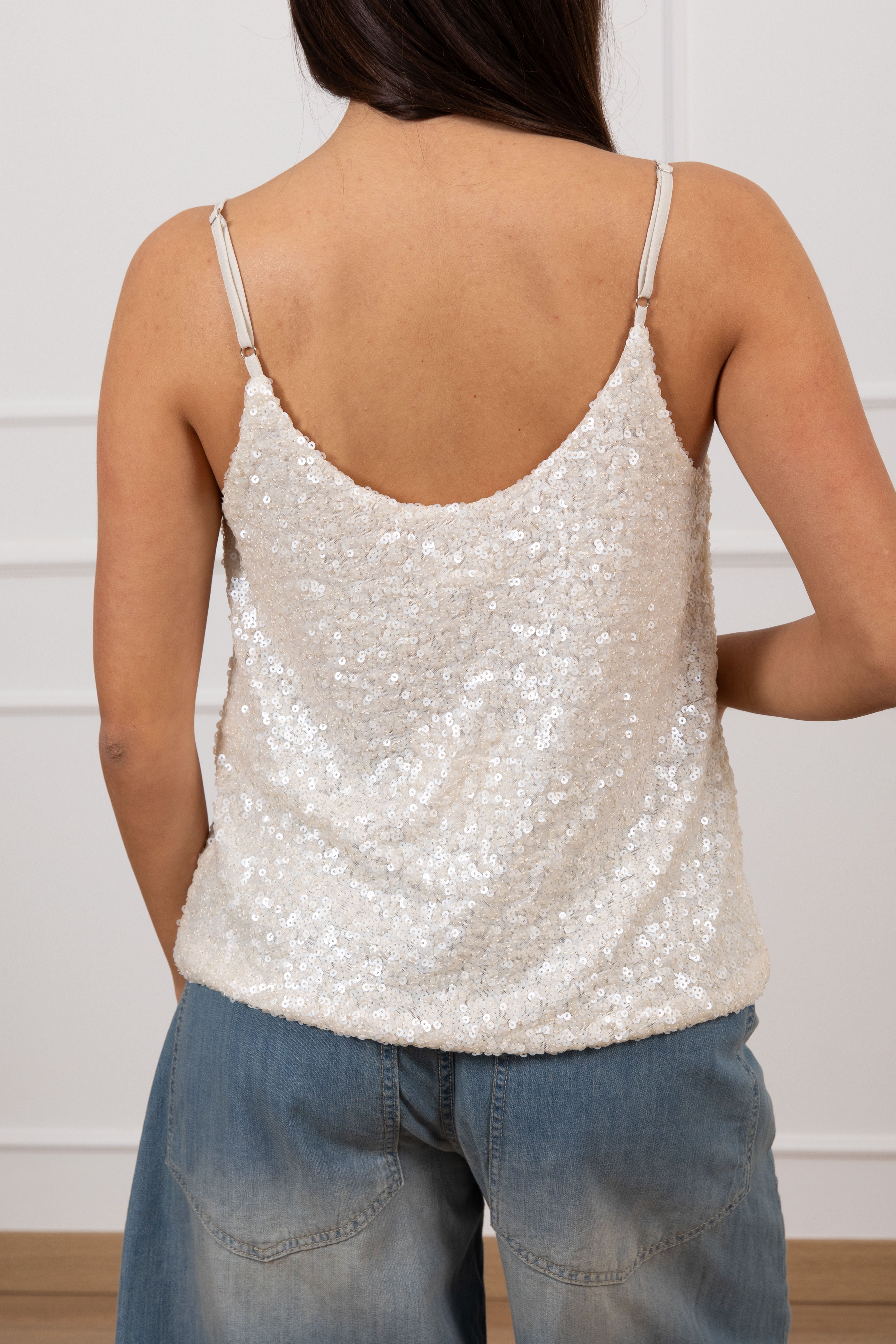 Canotta paillettes con bretella ViCOLO