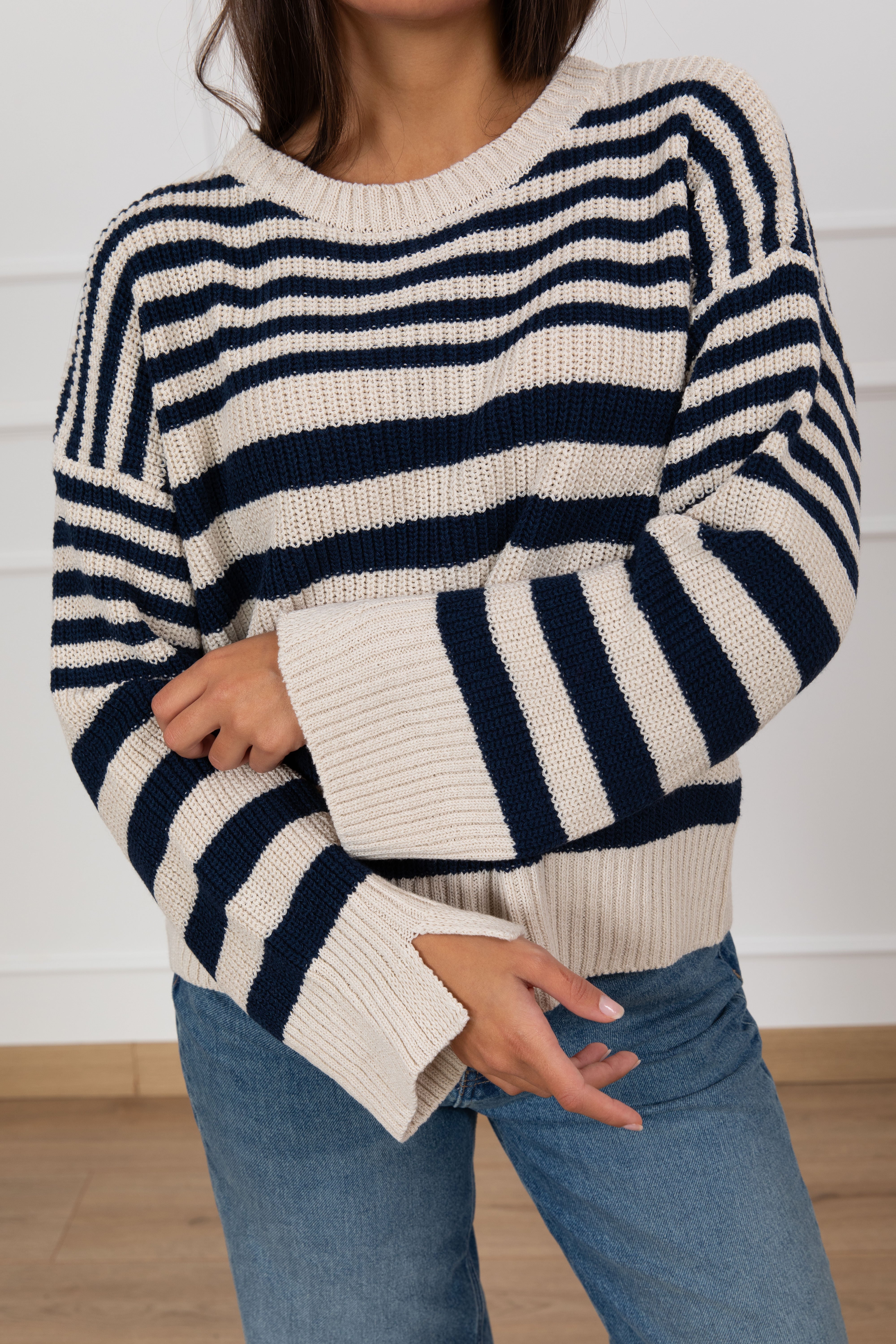 Maglia in cotone a righe asimmetriche Susy Mix