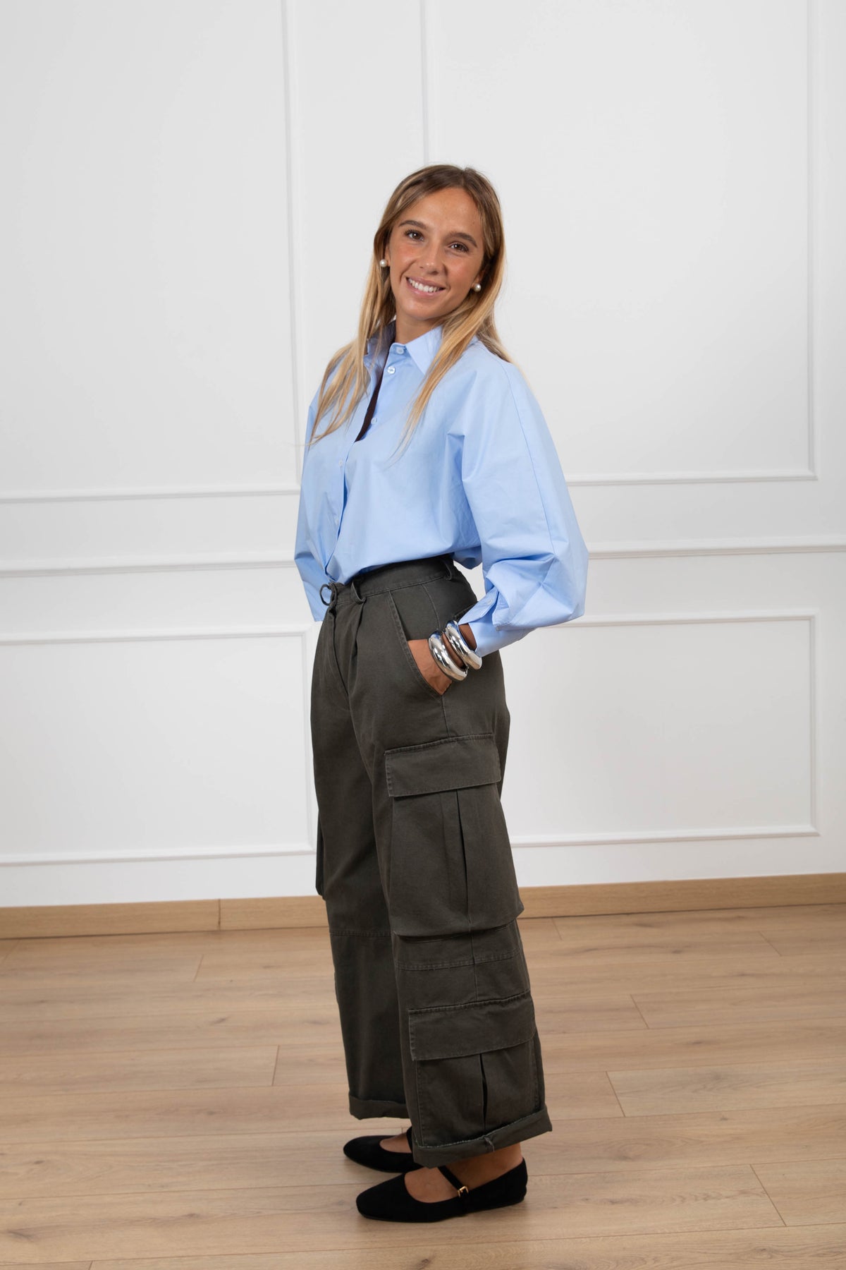Pantalone cargo con pinces variante militare ViCOLO
