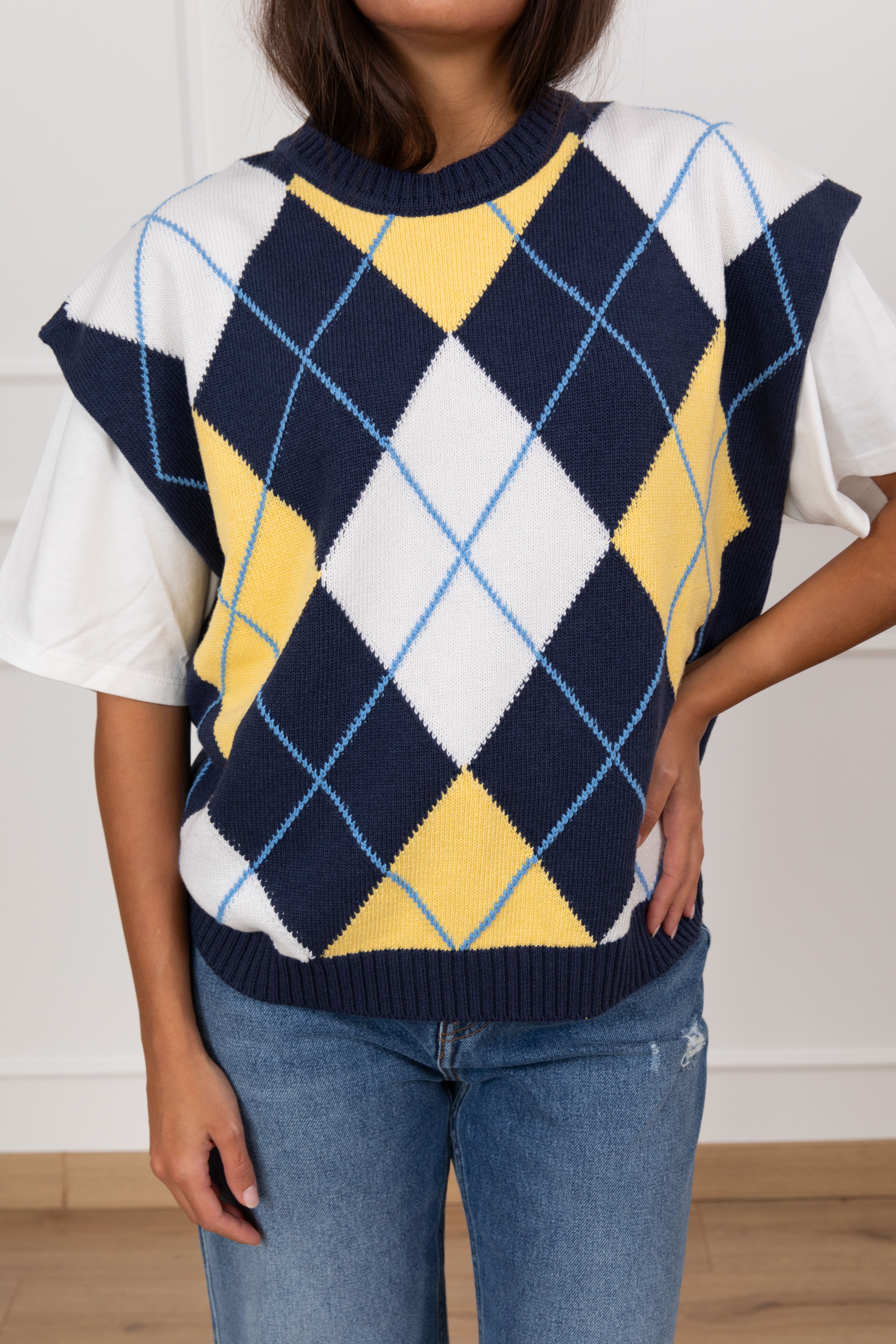 Gilet in maglia a rombi Tensione IN