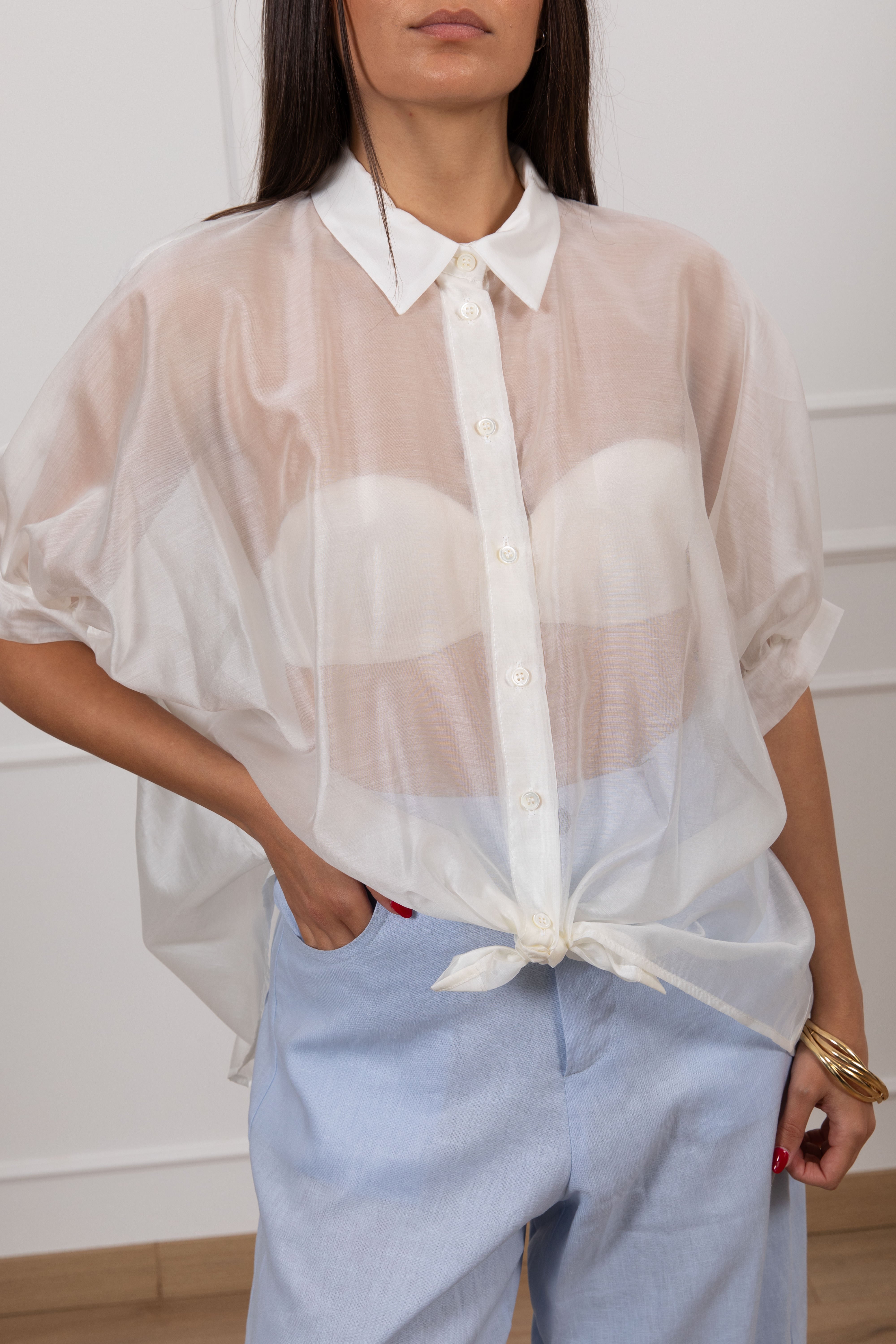 Camicia manica corta in lyocell ViCOLO