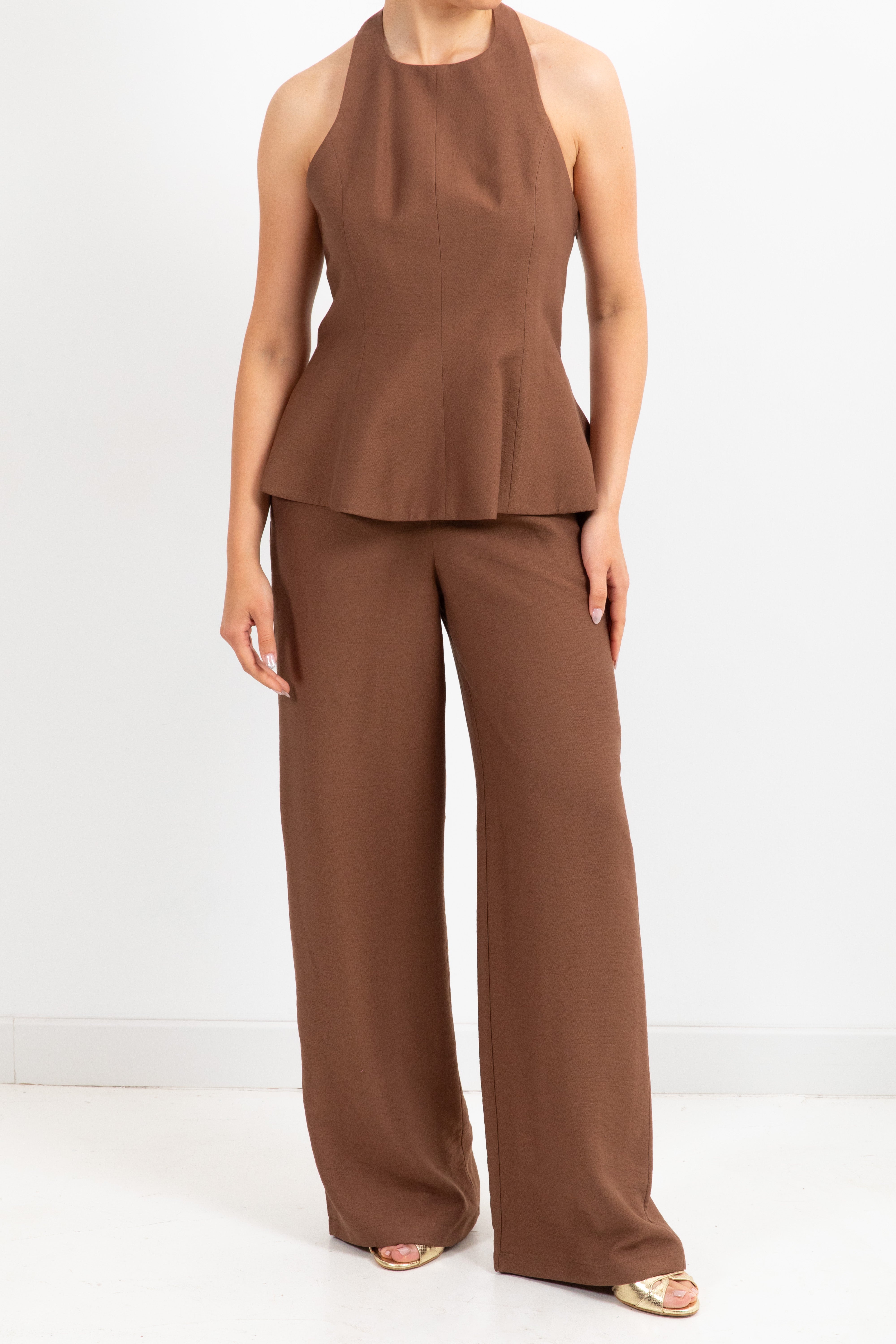 Coordinato top schiena scoperta e pantalone con elastico sul retro Susy Mix