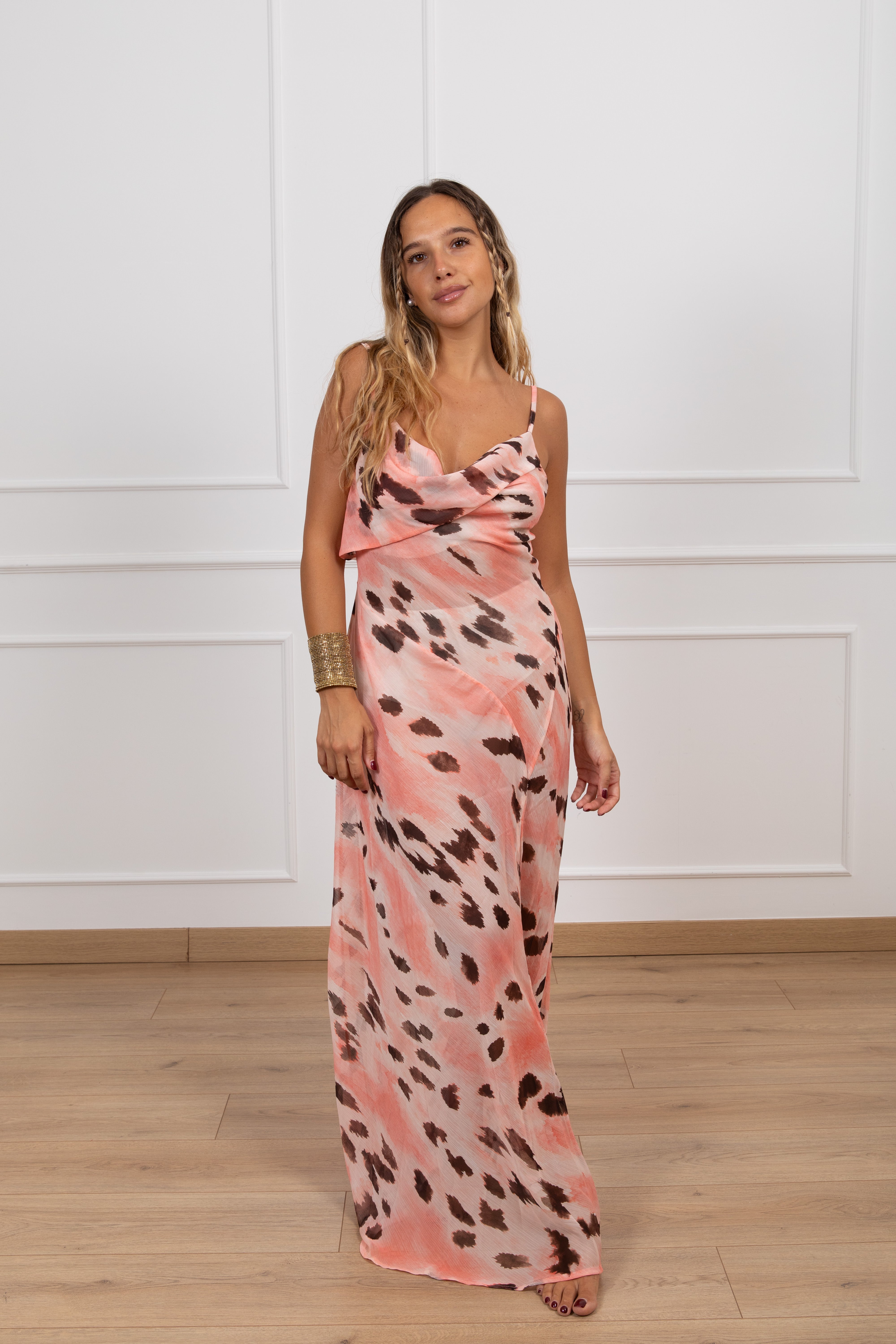 Abito velato leopard print Tensione IN