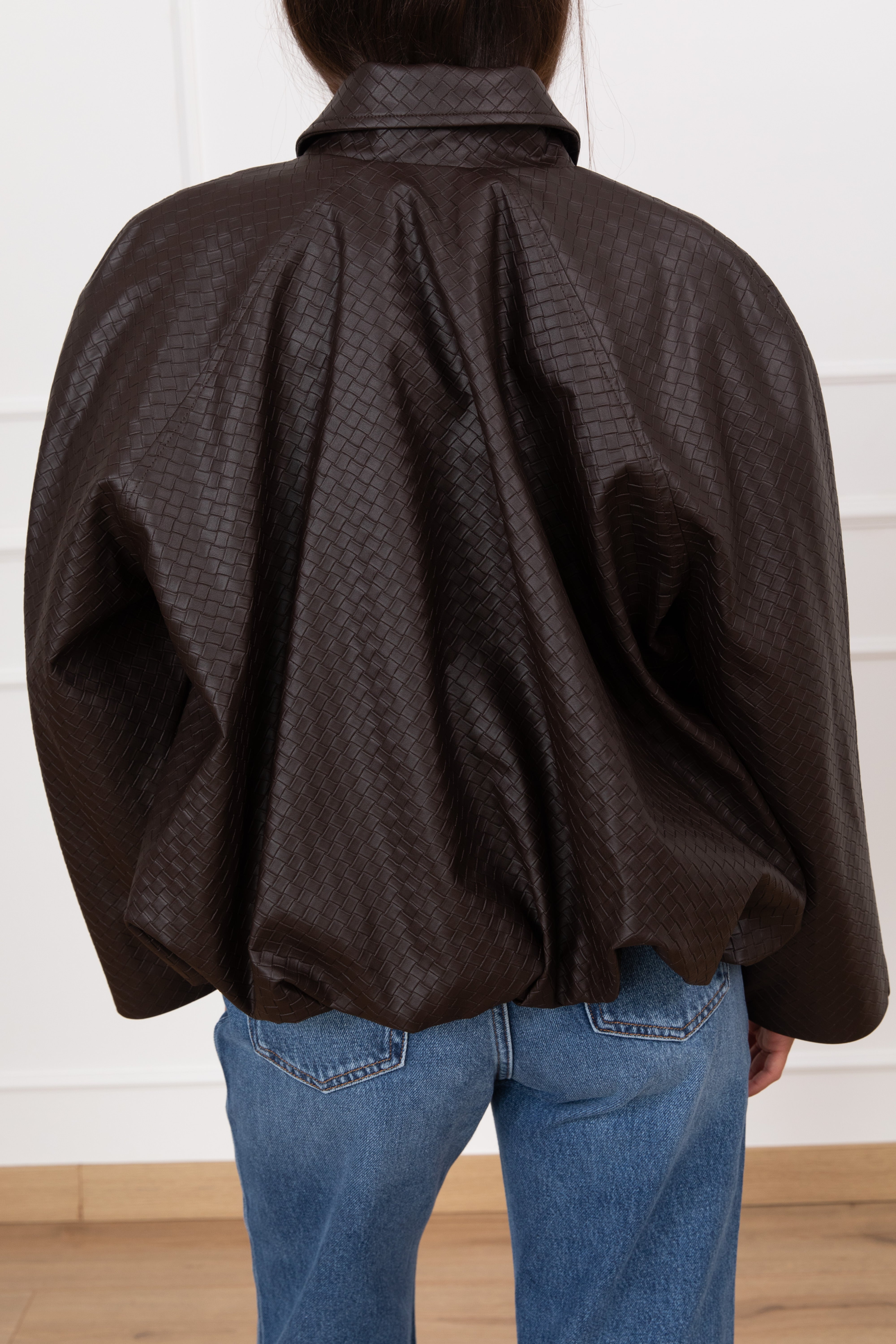 Bomber in eco-pelle intrecciata Tensione IN