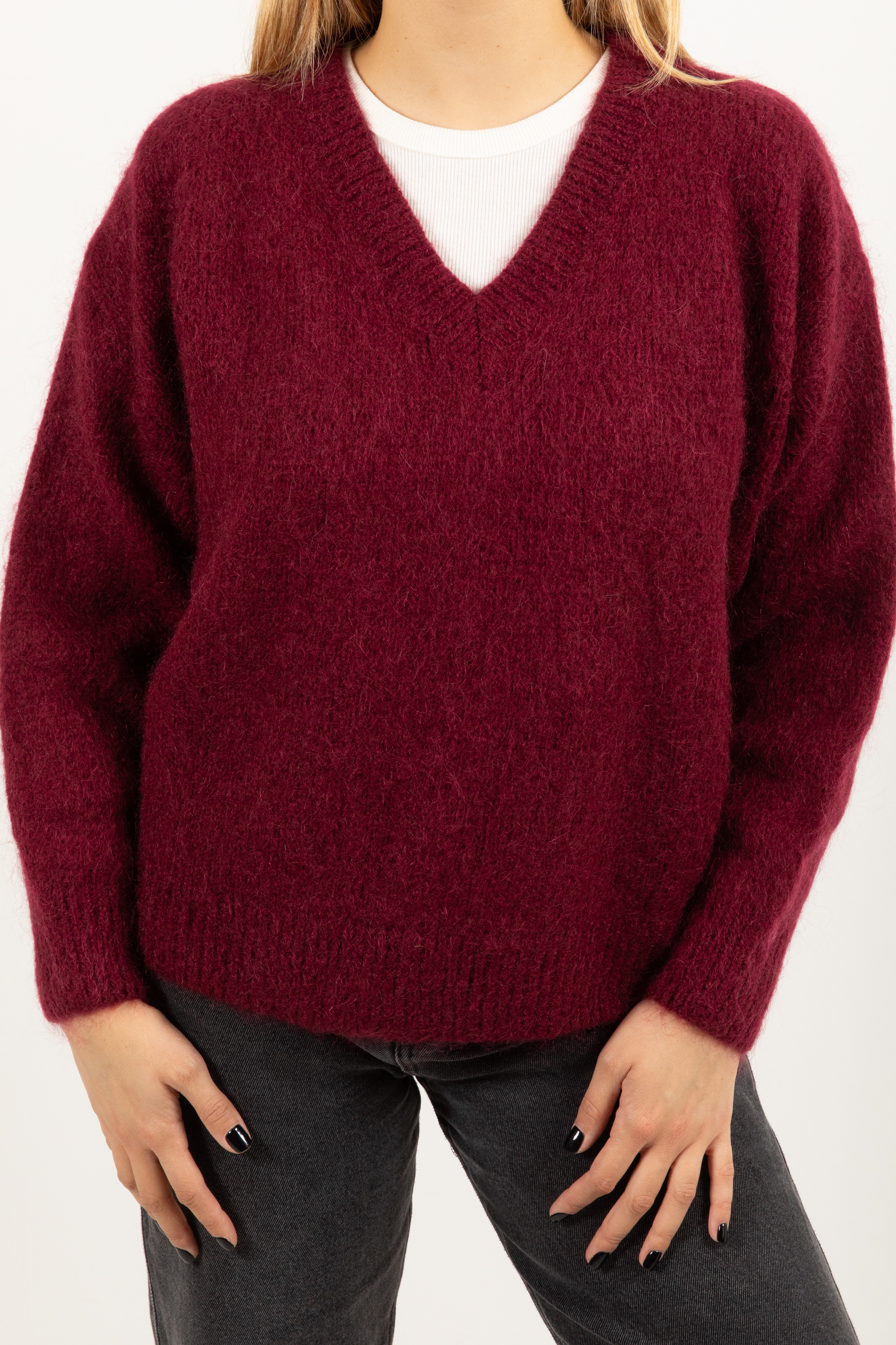 Pull scollo a "v" mohair Dixie