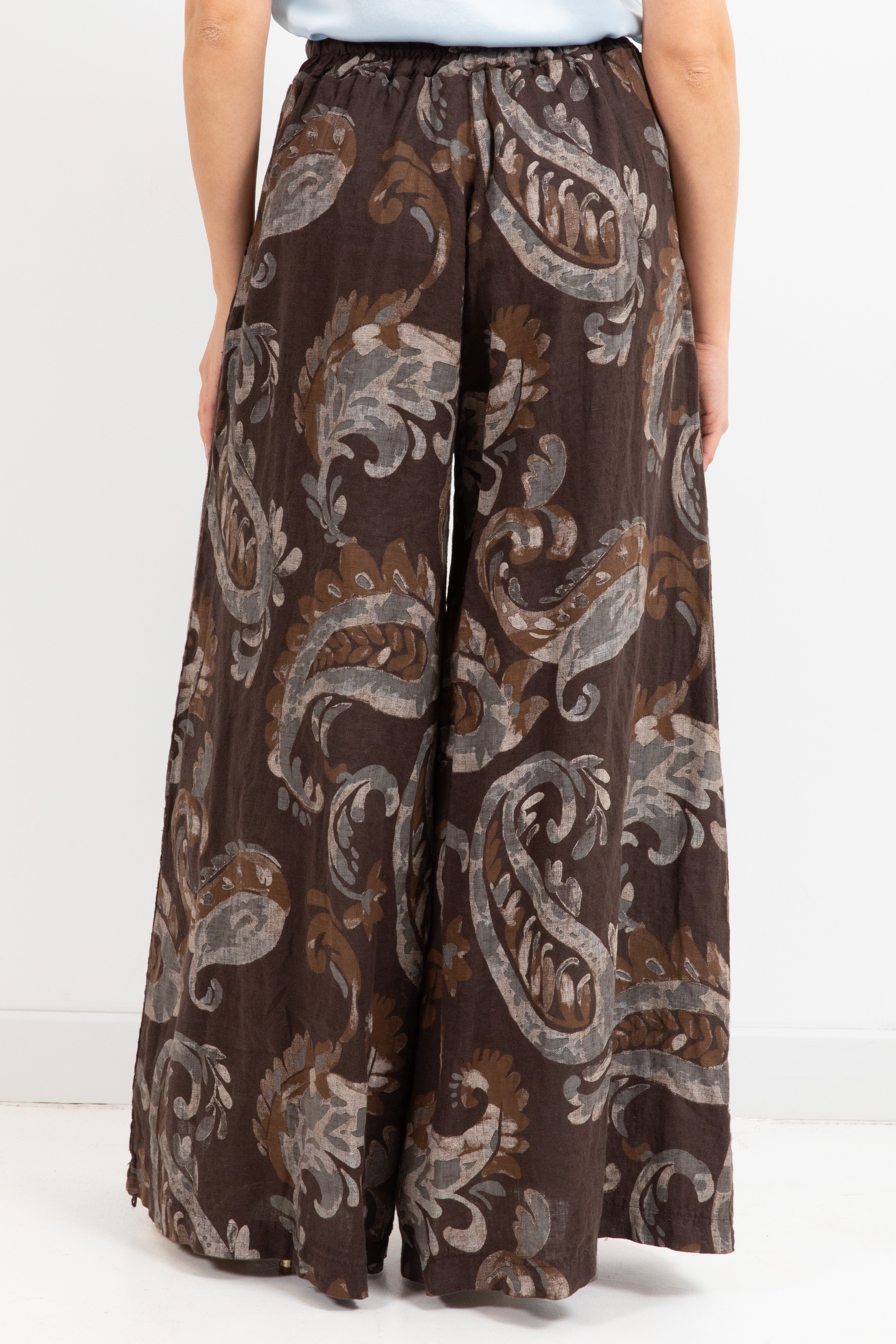 Pantalone in lino fantasia paisley Susy Mix