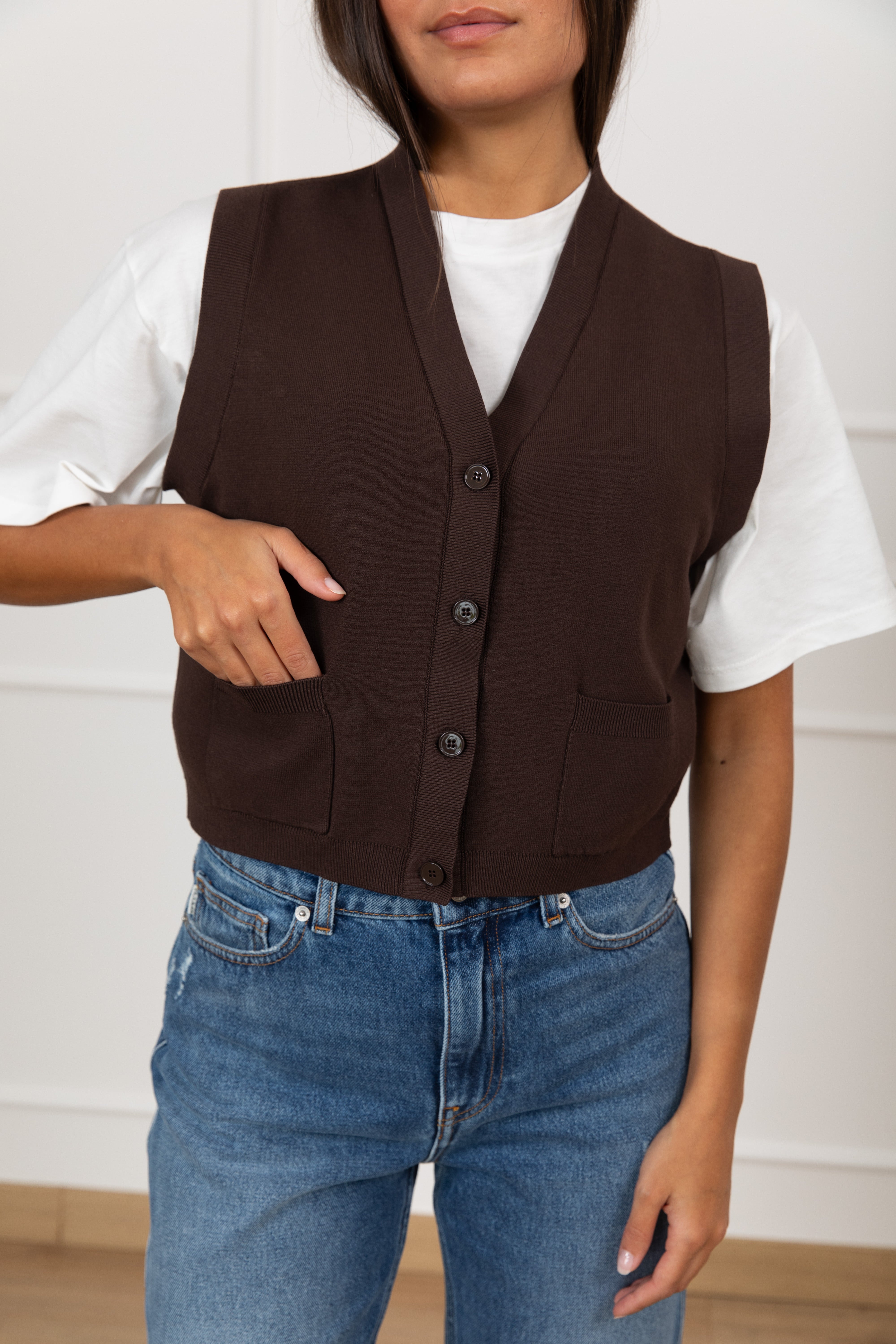 Gilet 4 bottoni in viscosa ViCOLO