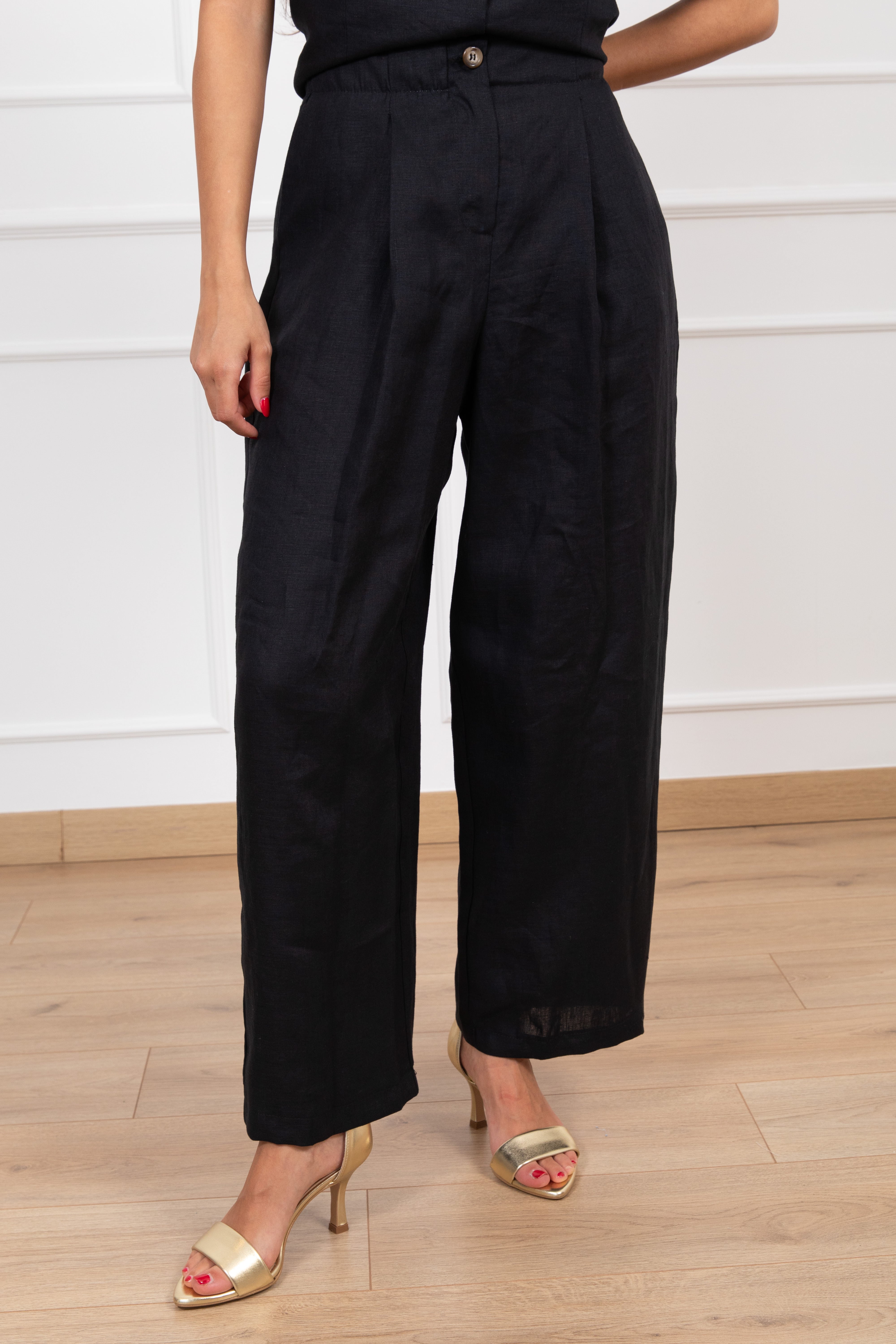Pantalone 100% lino con pinces Tensione IN