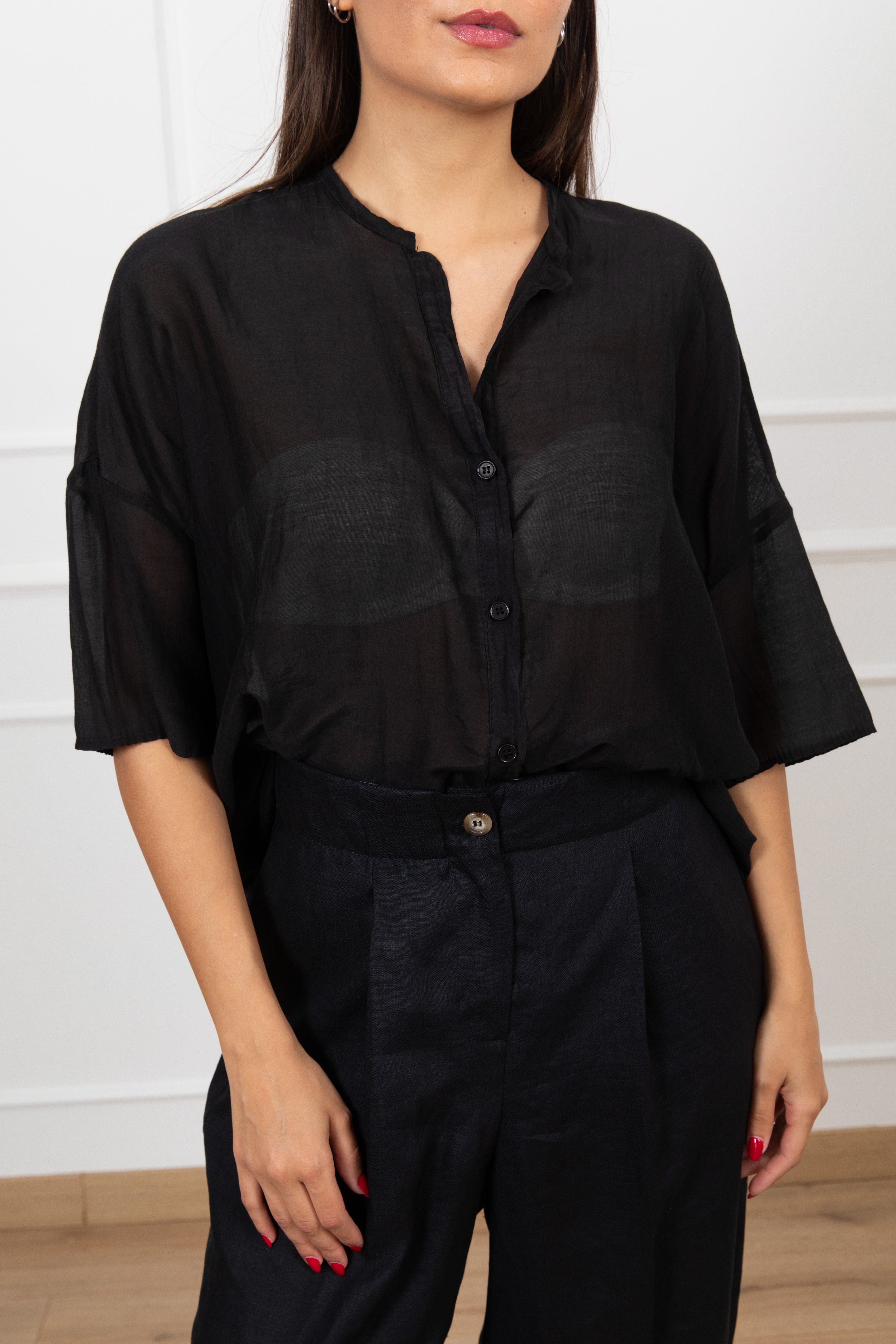 Blusa in cotone e seta ViCOLO