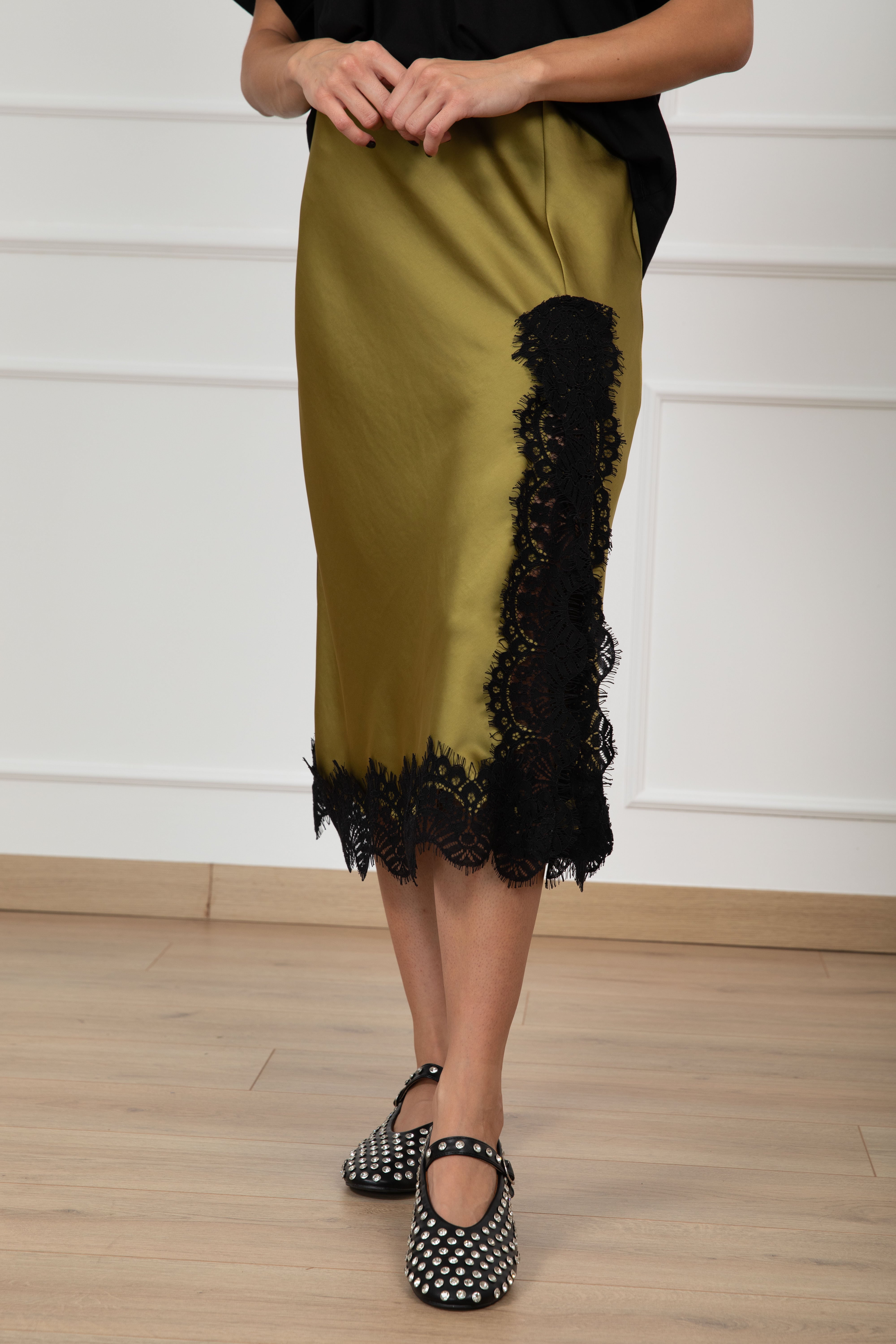 Gonna lingerie con pizzo e spacco Tensione IN