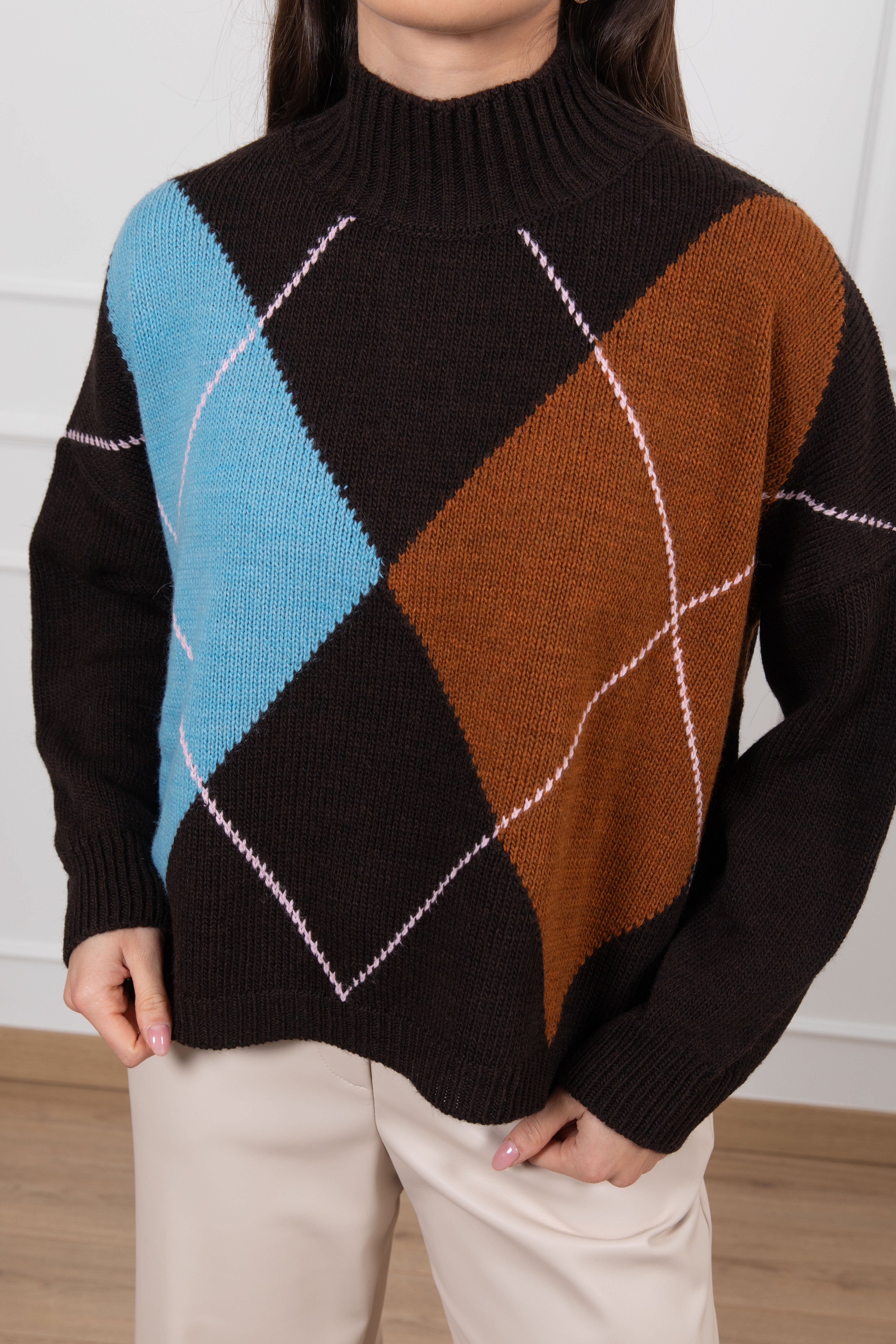 Pull rombi con mezzo collo Tensione IN