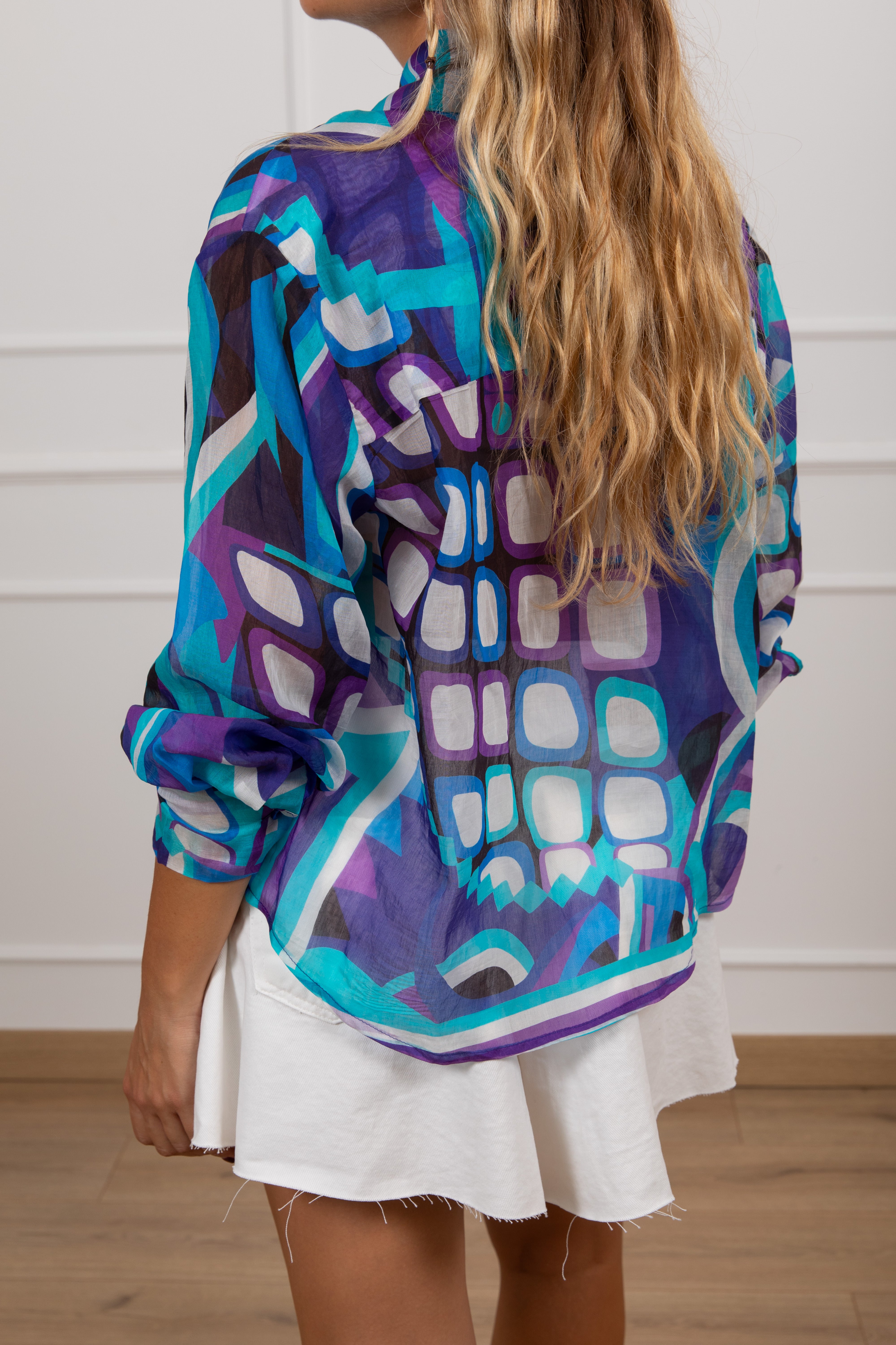 Camicia fantasia optical viola Tensione IN