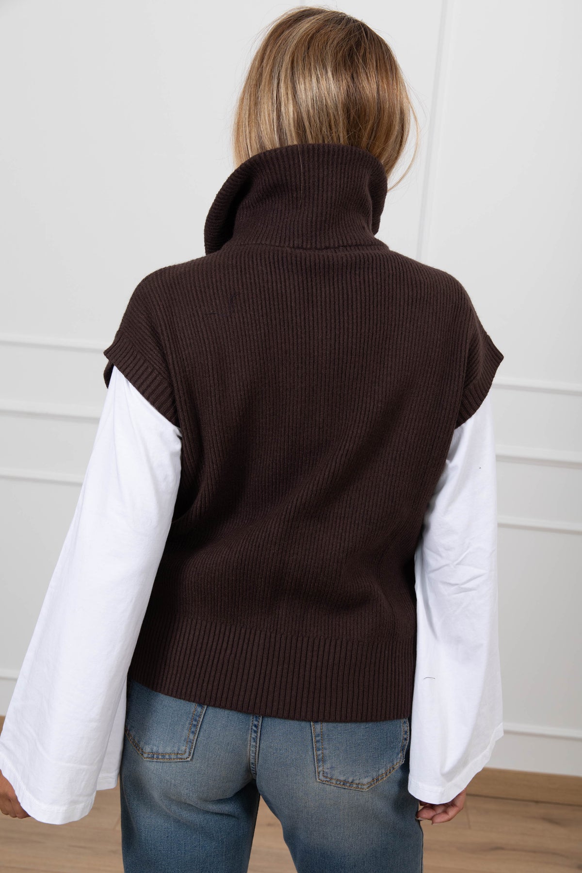 Gilet in maglia a coste con zip Susy Mix