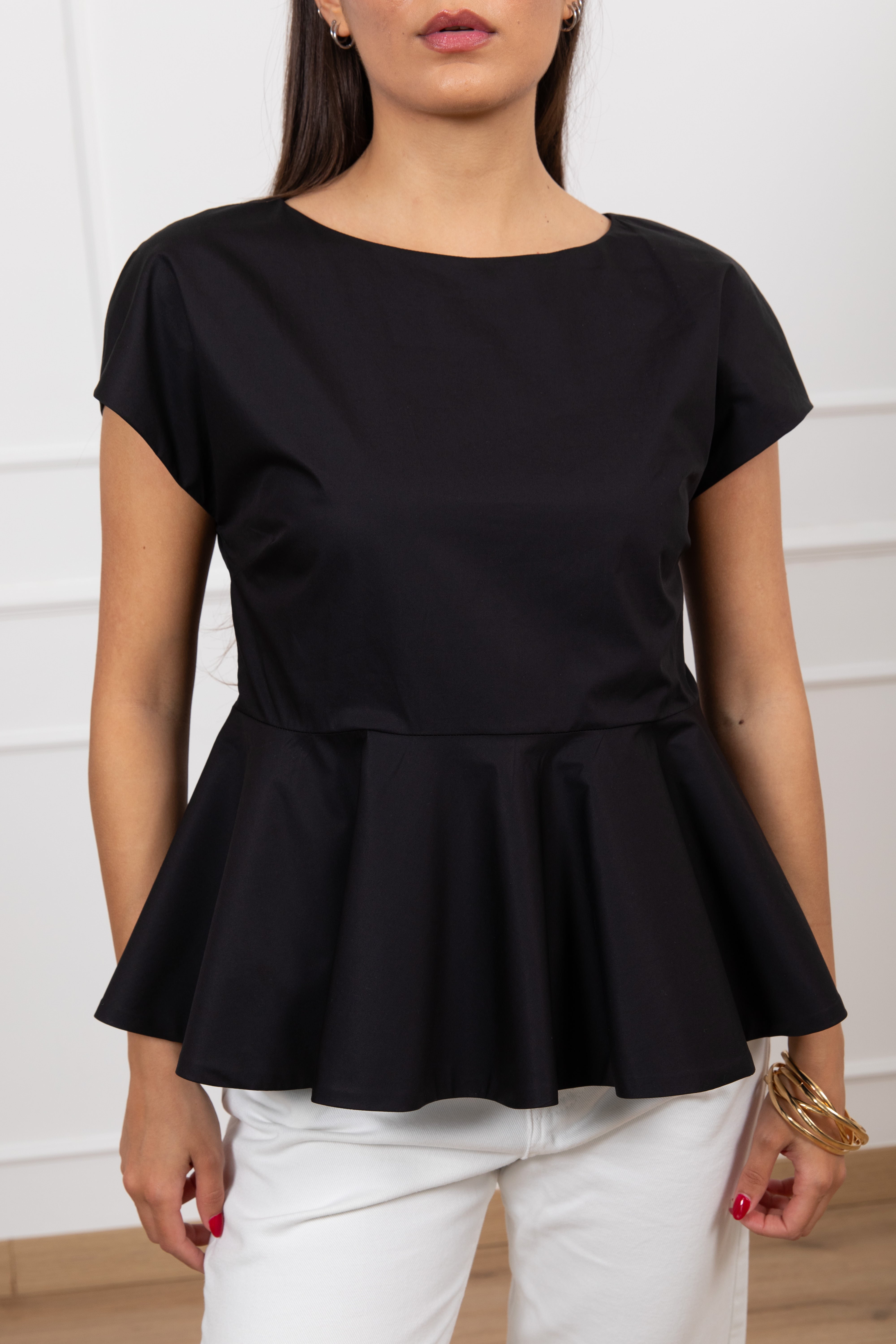 Blusa smanicata con godet Motel