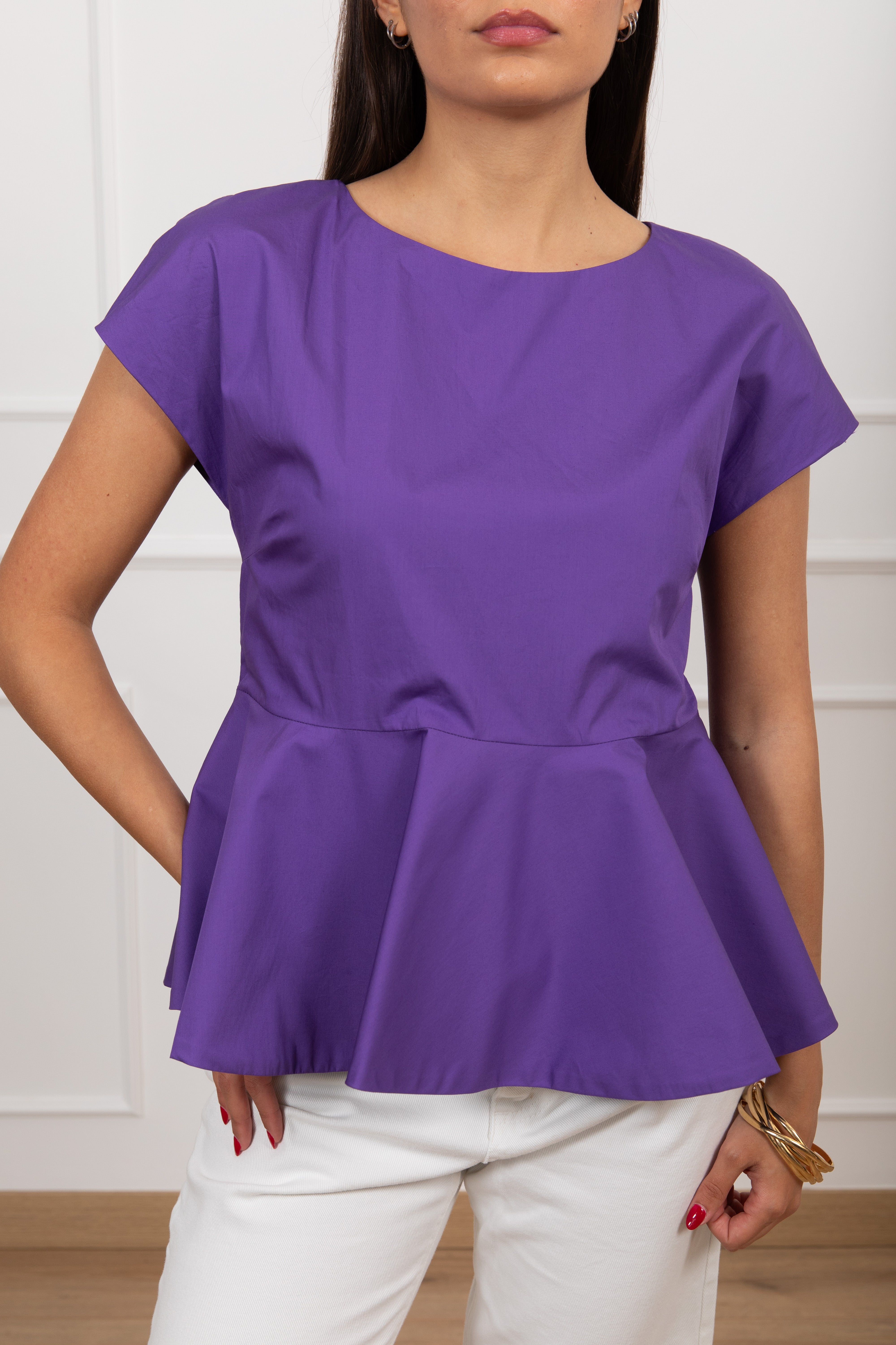 Blusa smanicata con godet Motel
