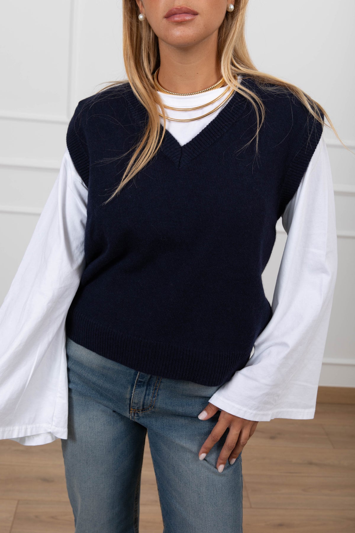 Gilet in maglia con scollo a "V" Tensione IN