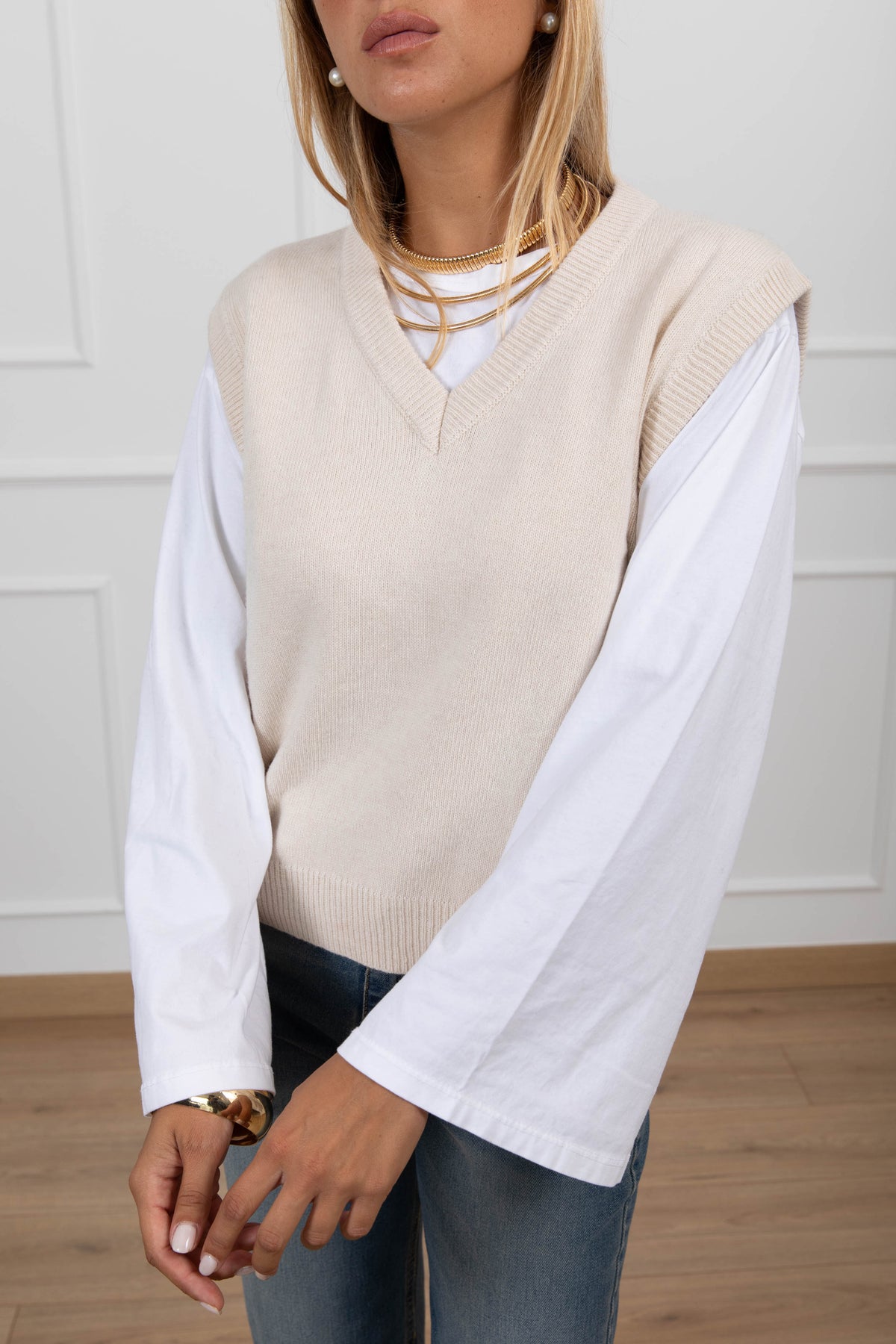 Gilet in maglia con scollo a "V" Tensione IN