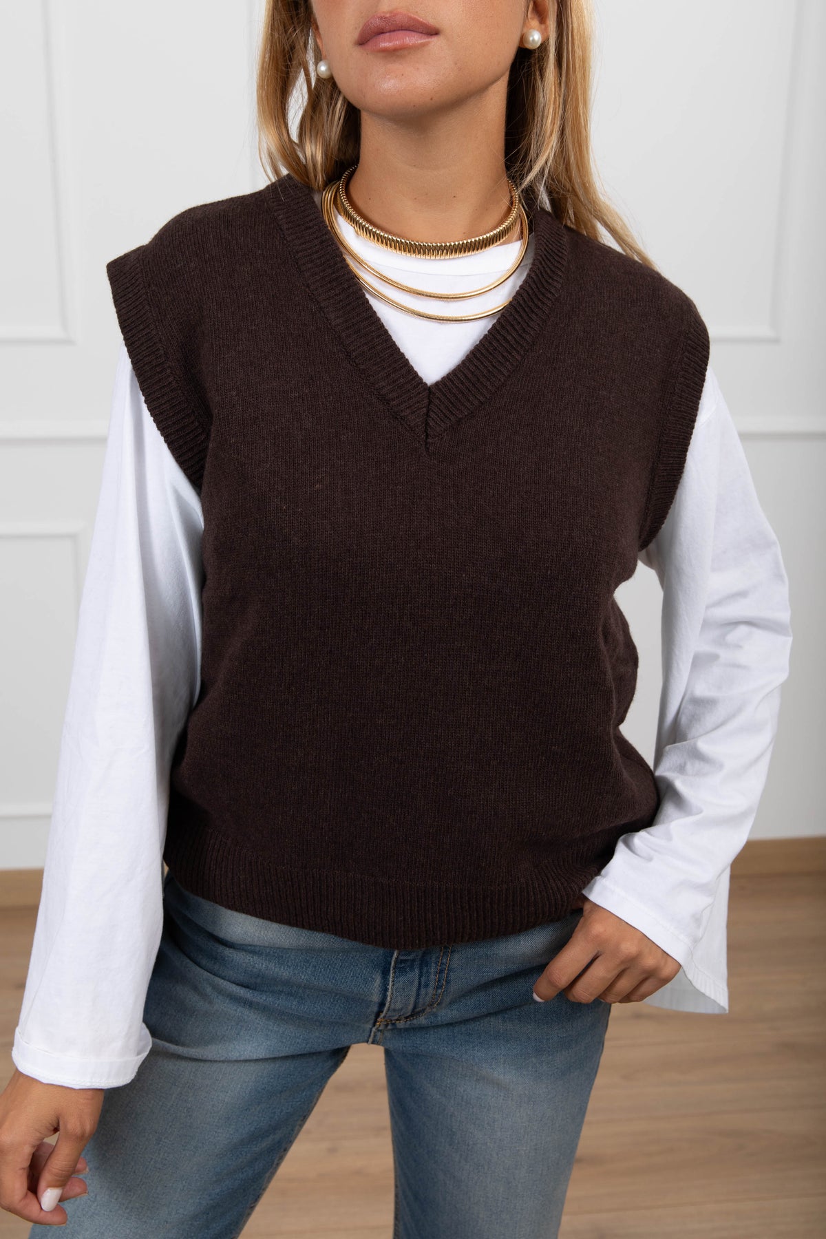 Gilet in maglia con scollo a "V" Tensione IN
