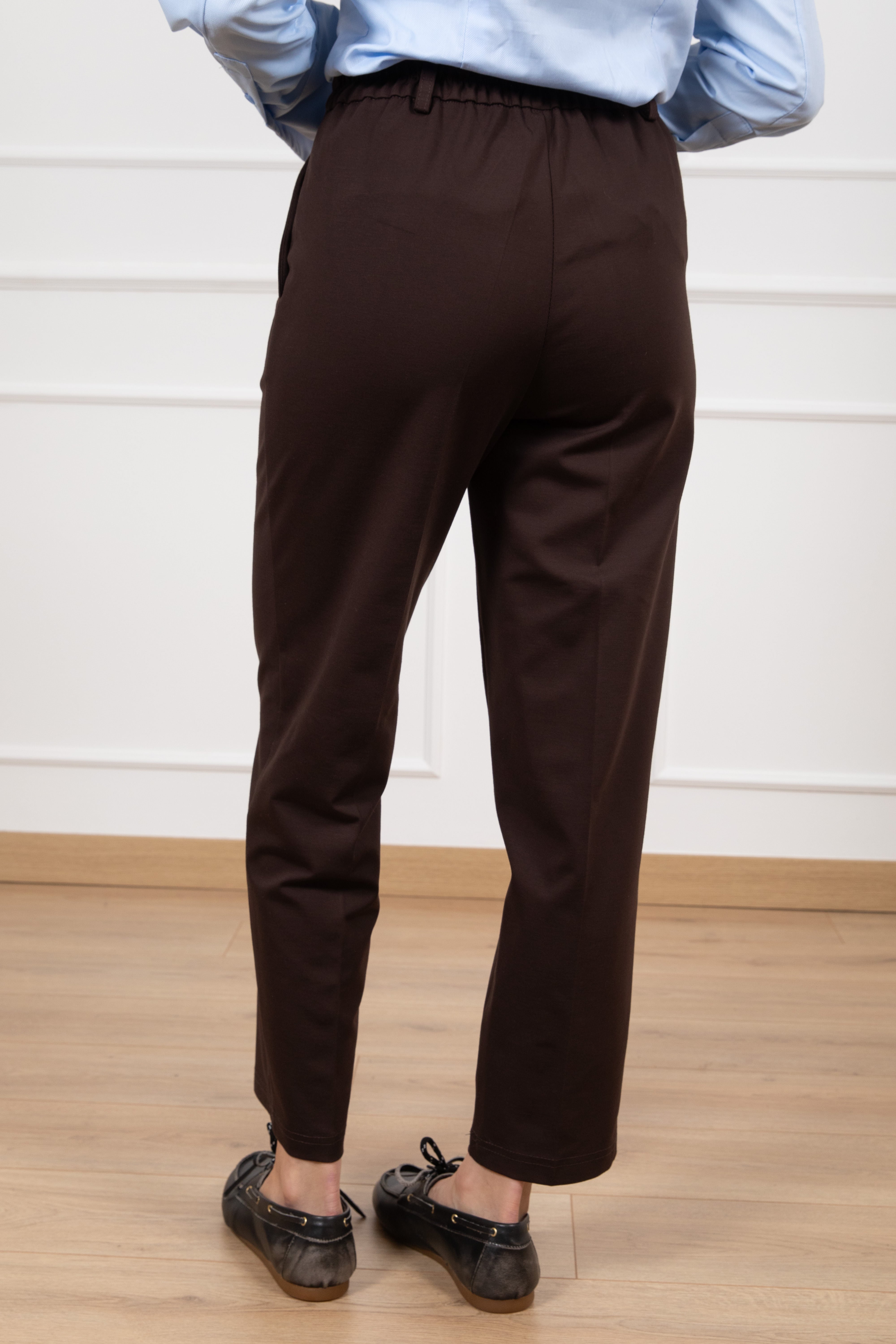 Pantalone carrot-fit punto milano con elastico sul retro Tensione IN